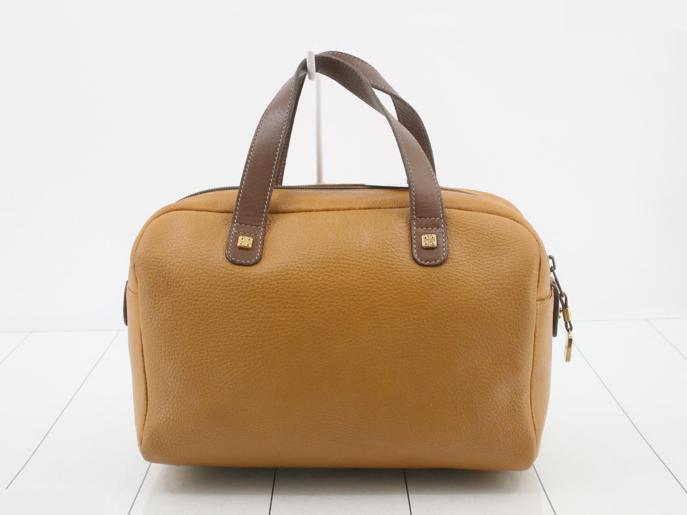 Anagram Boston bag, leather, camel x brown — view 2