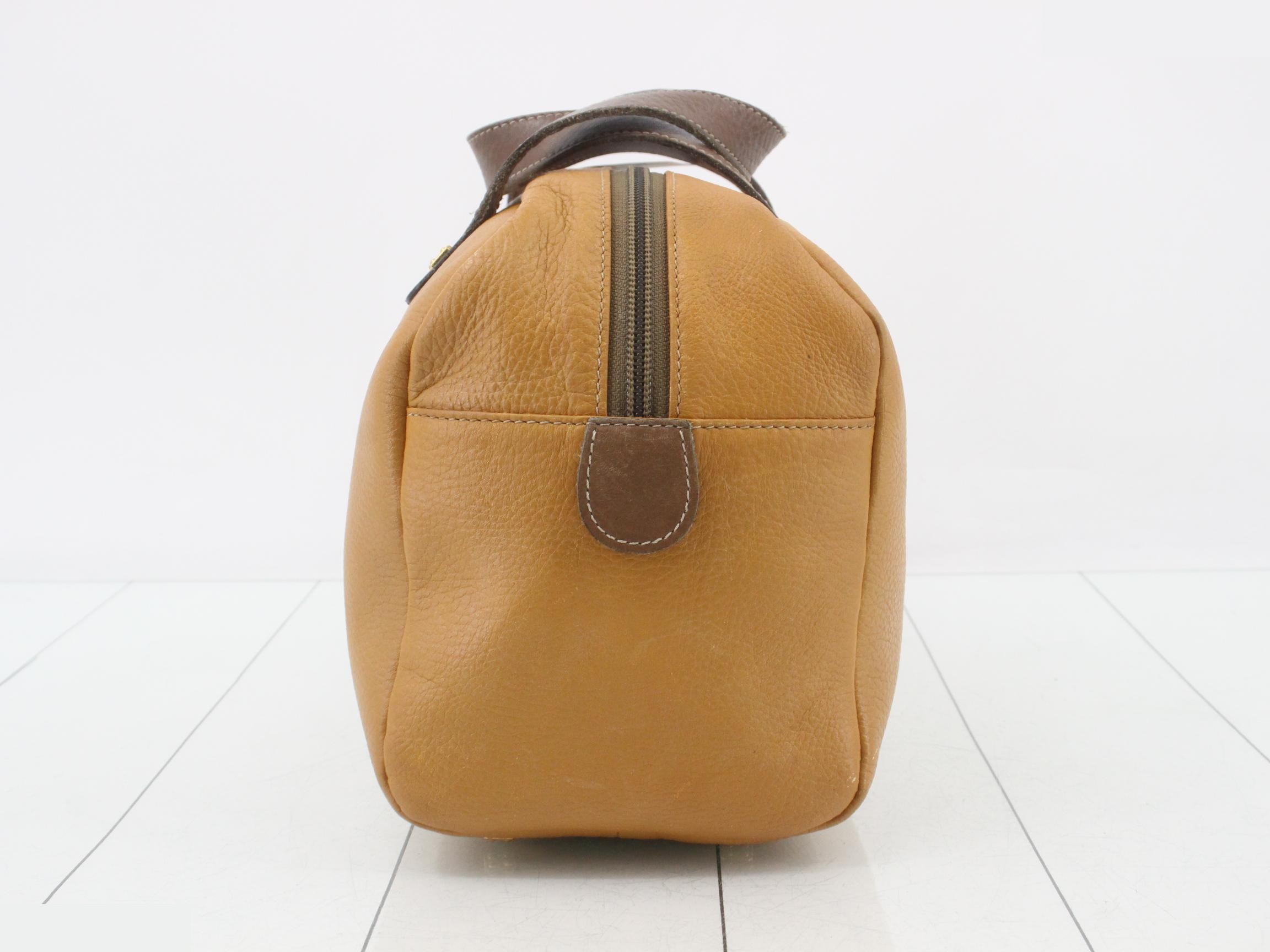 Anagram Boston bag, leather, camel x brown — view 3