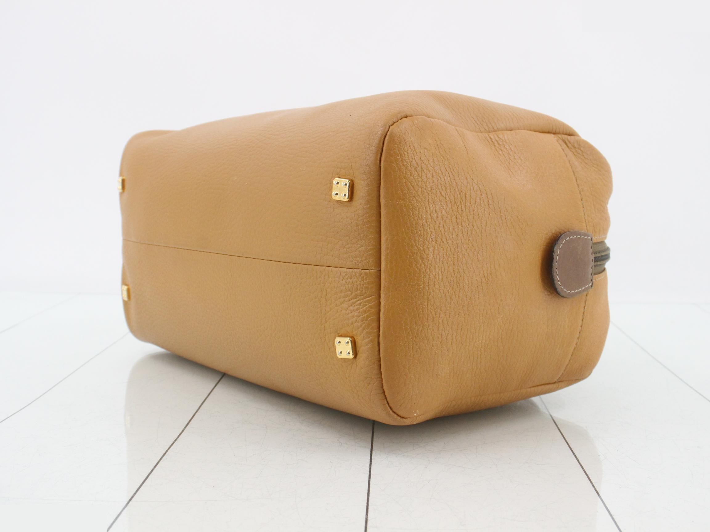 Anagram Boston bag, leather, camel x brown — view 6