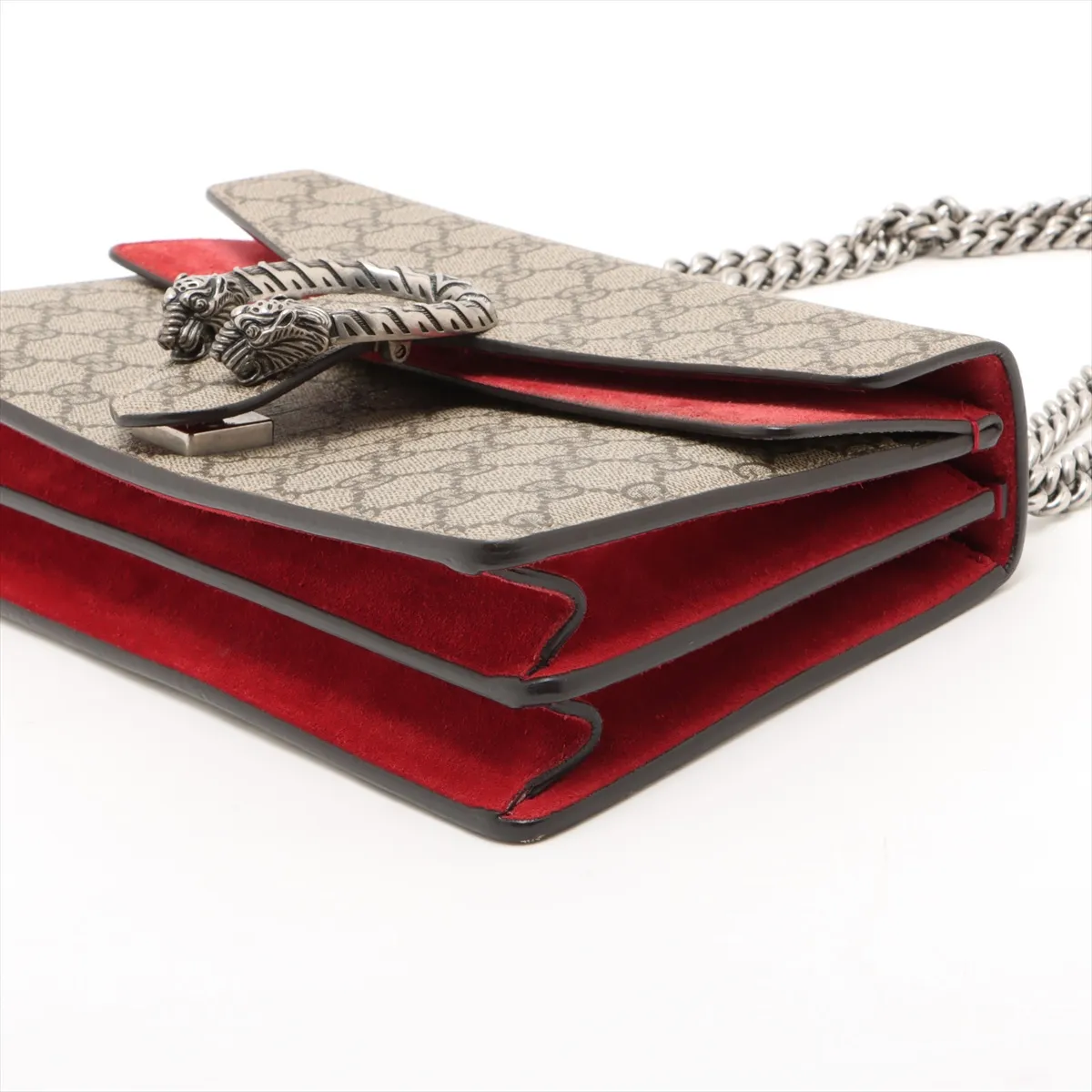 GG Supreme Dionysus PVC x Suede Chain Shoulder Bag Beige x Red 400249 — view 3