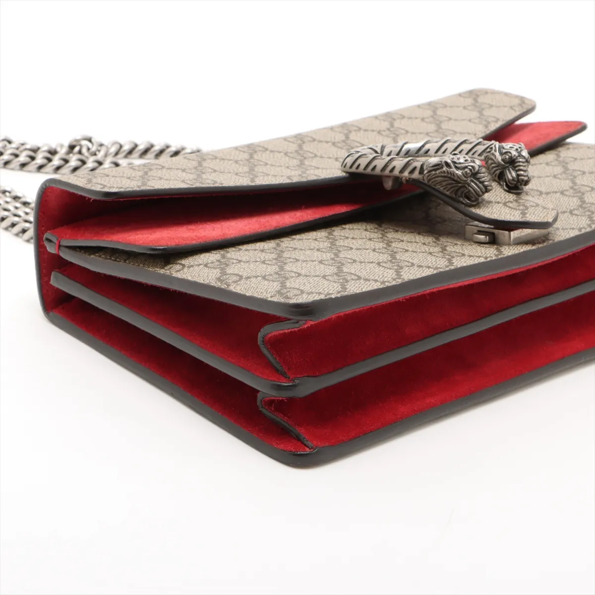 GG Supreme Dionysus PVC x Suede Chain Shoulder Bag Beige x Red 400249 — view 4