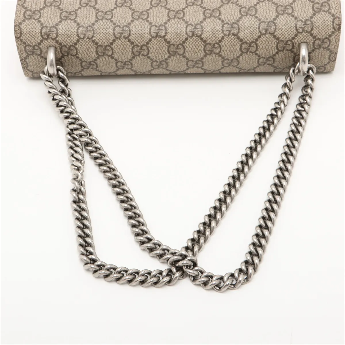GG Supreme Dionysus PVC x Suede Chain Shoulder Bag Beige x Red 400249 — view 5