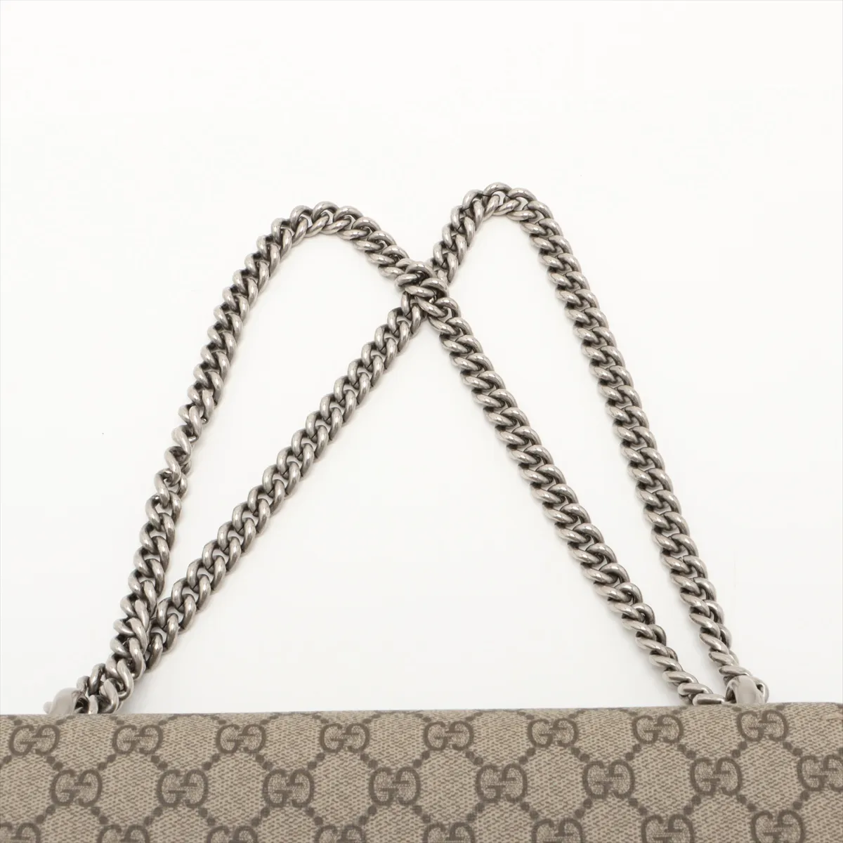 GG Supreme Dionysus PVC x Suede Chain Shoulder Bag Beige x Red 400249 — view 6