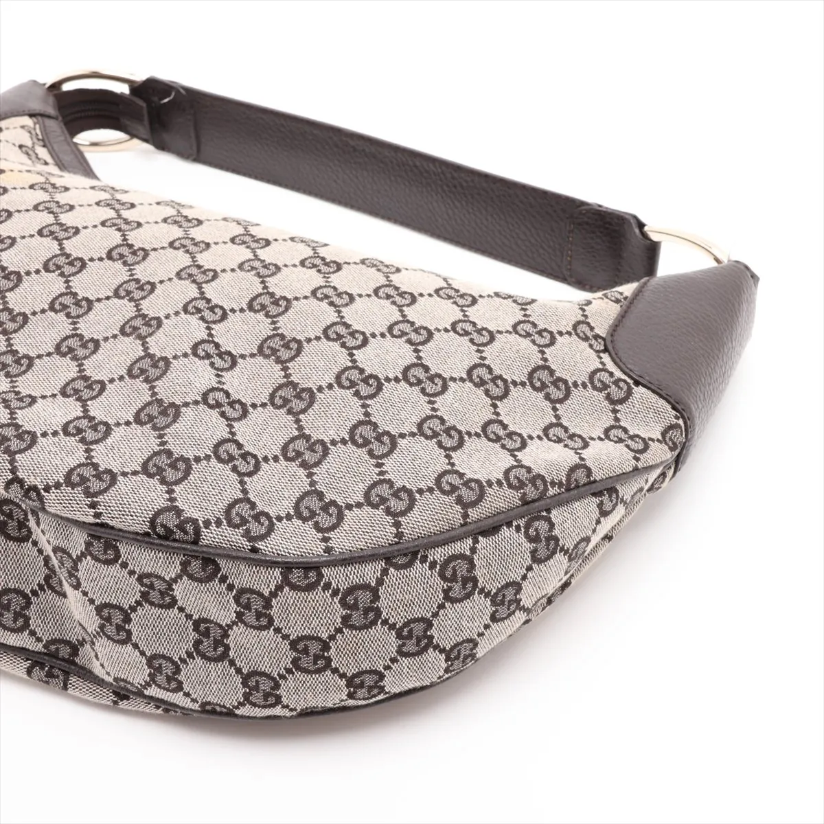 GG Canvas 257297 Canvas x Leather Shoulder Bag Brown Outlet — view 3