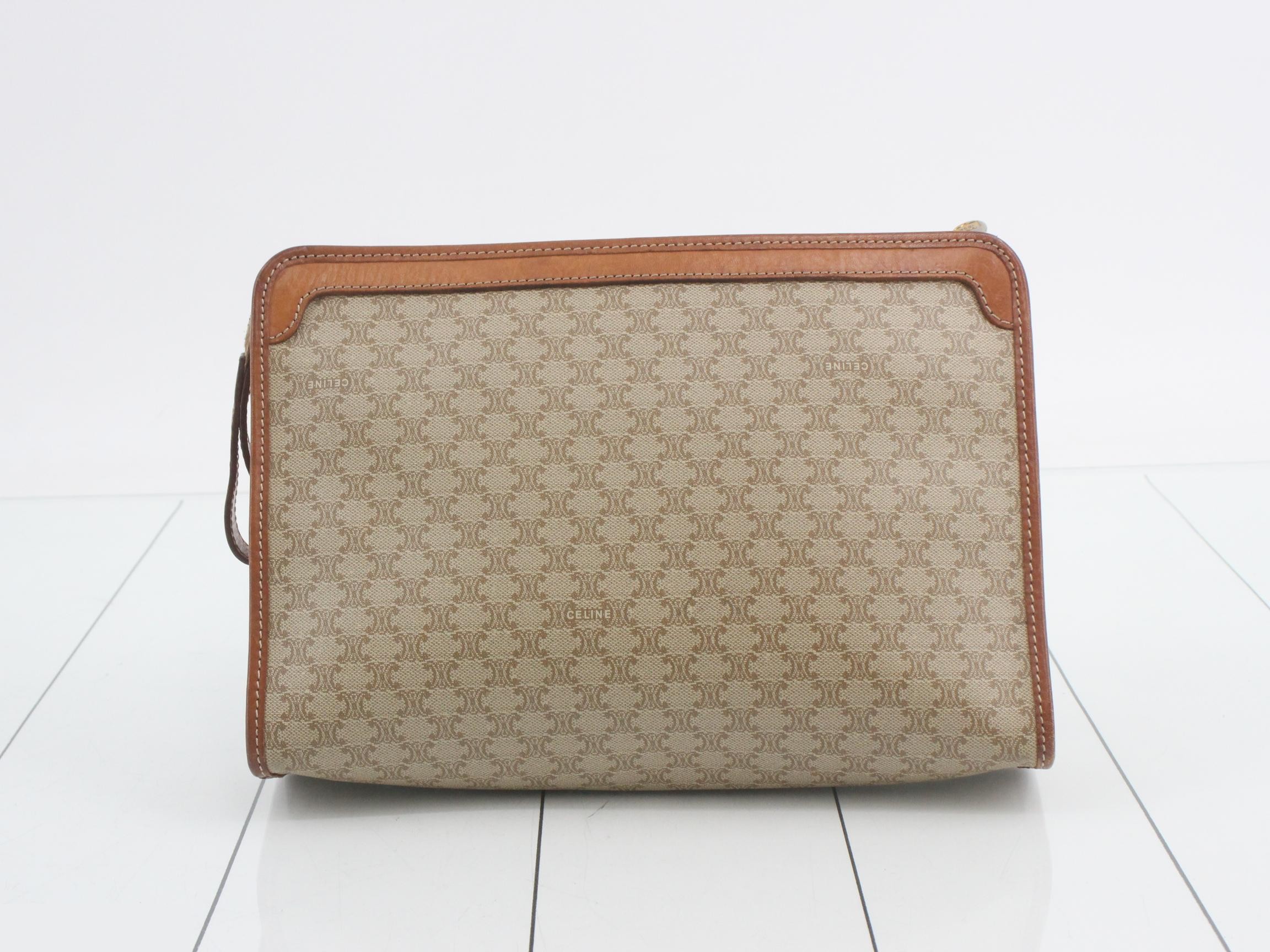 Macadam Clutch Bag, Beige/Brown, PVC Leather — view 2