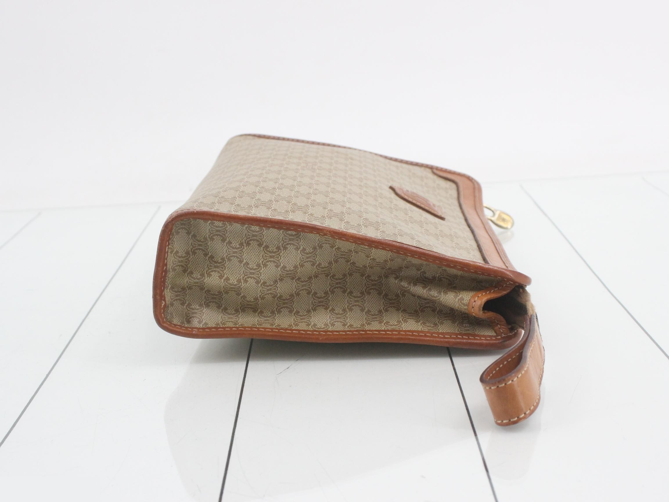 Macadam Clutch Bag, Beige/Brown, PVC Leather — view 3