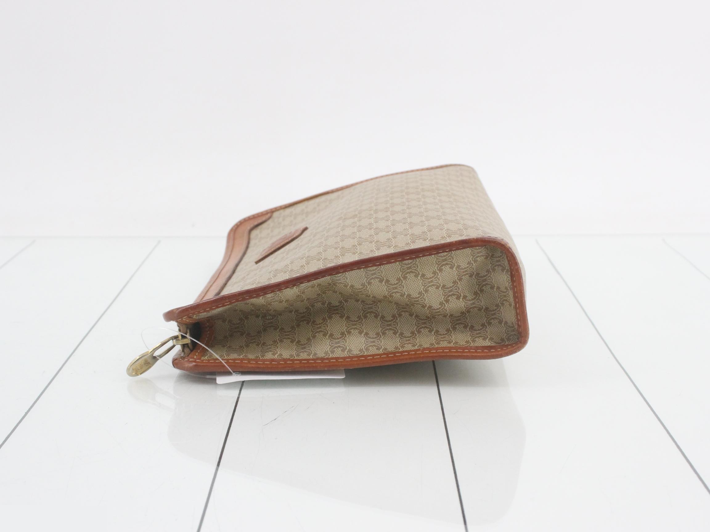 Macadam Clutch Bag, Beige/Brown, PVC Leather — view 4