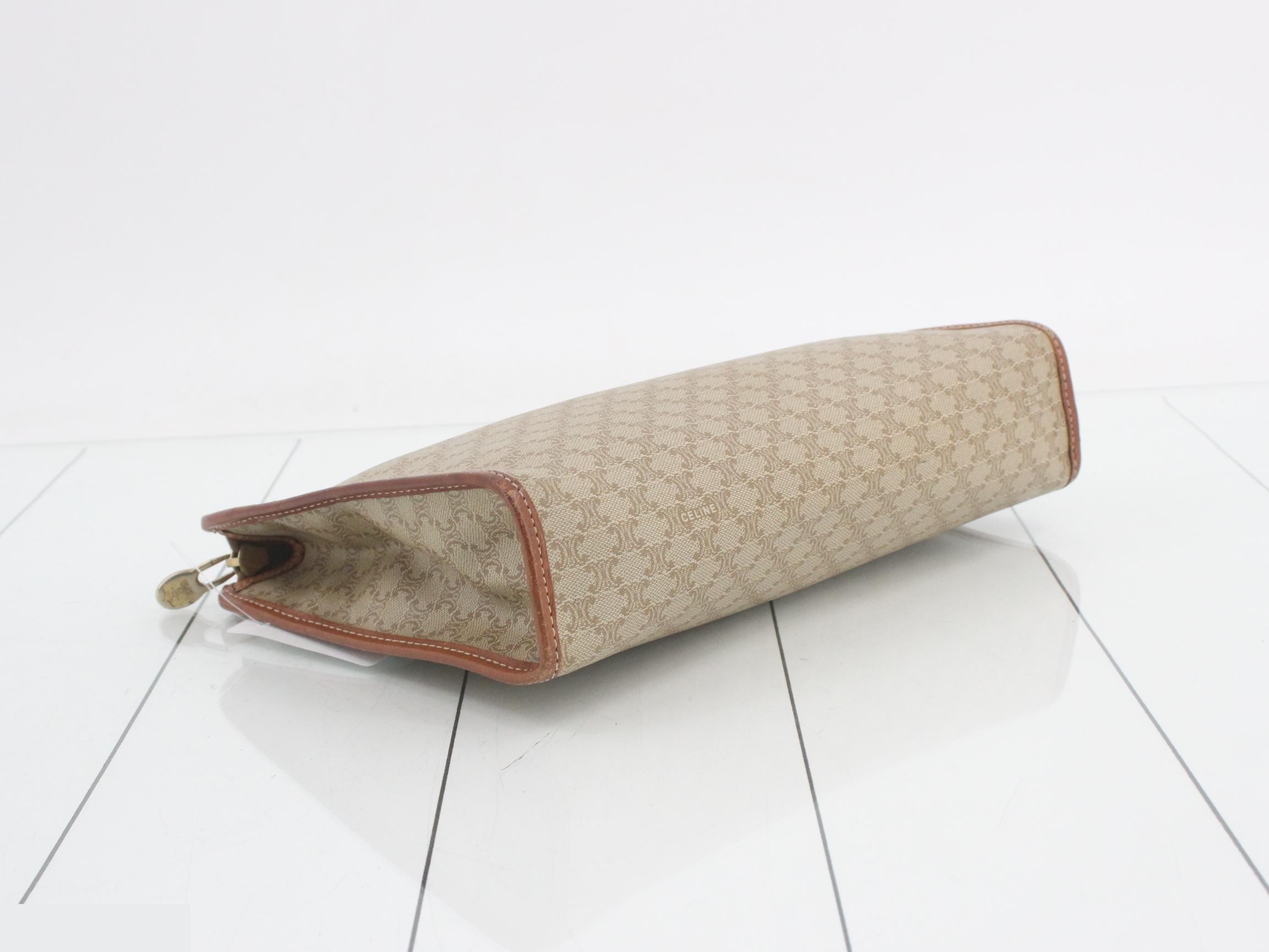 Macadam Clutch Bag, Beige/Brown, PVC Leather — view 5