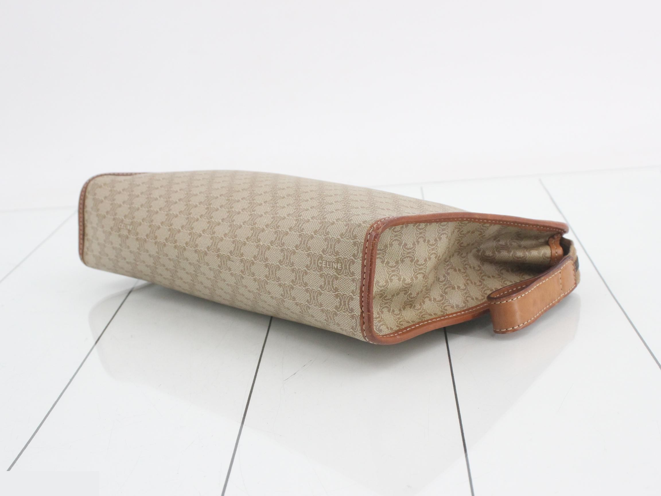 Macadam Clutch Bag, Beige/Brown, PVC Leather — view 6