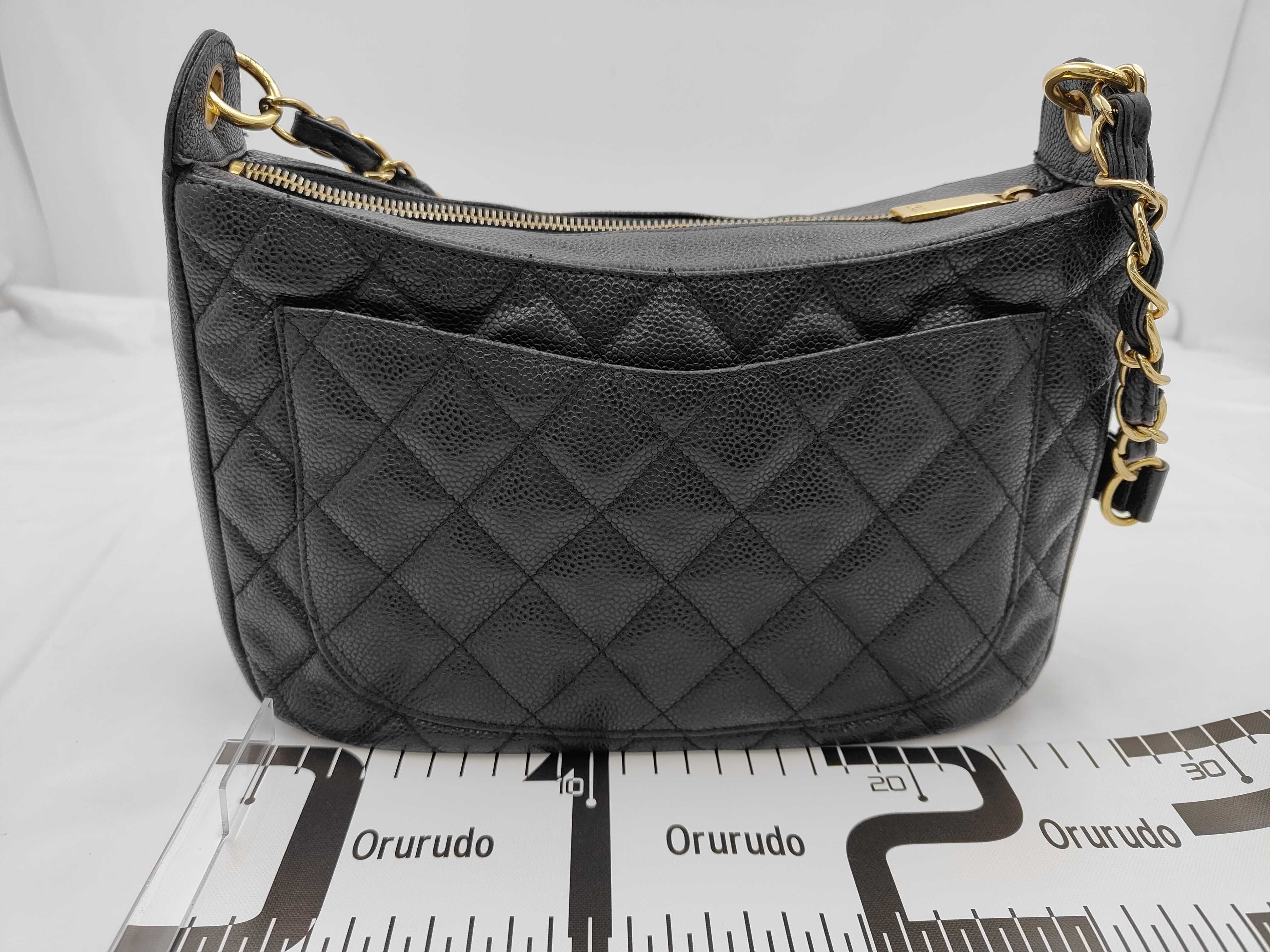 One-Shoulder Chain Shoulder Bag, Caviar Leather, Black, Series 7, Item No. 7324698 (Shoulder Bag) — view 2