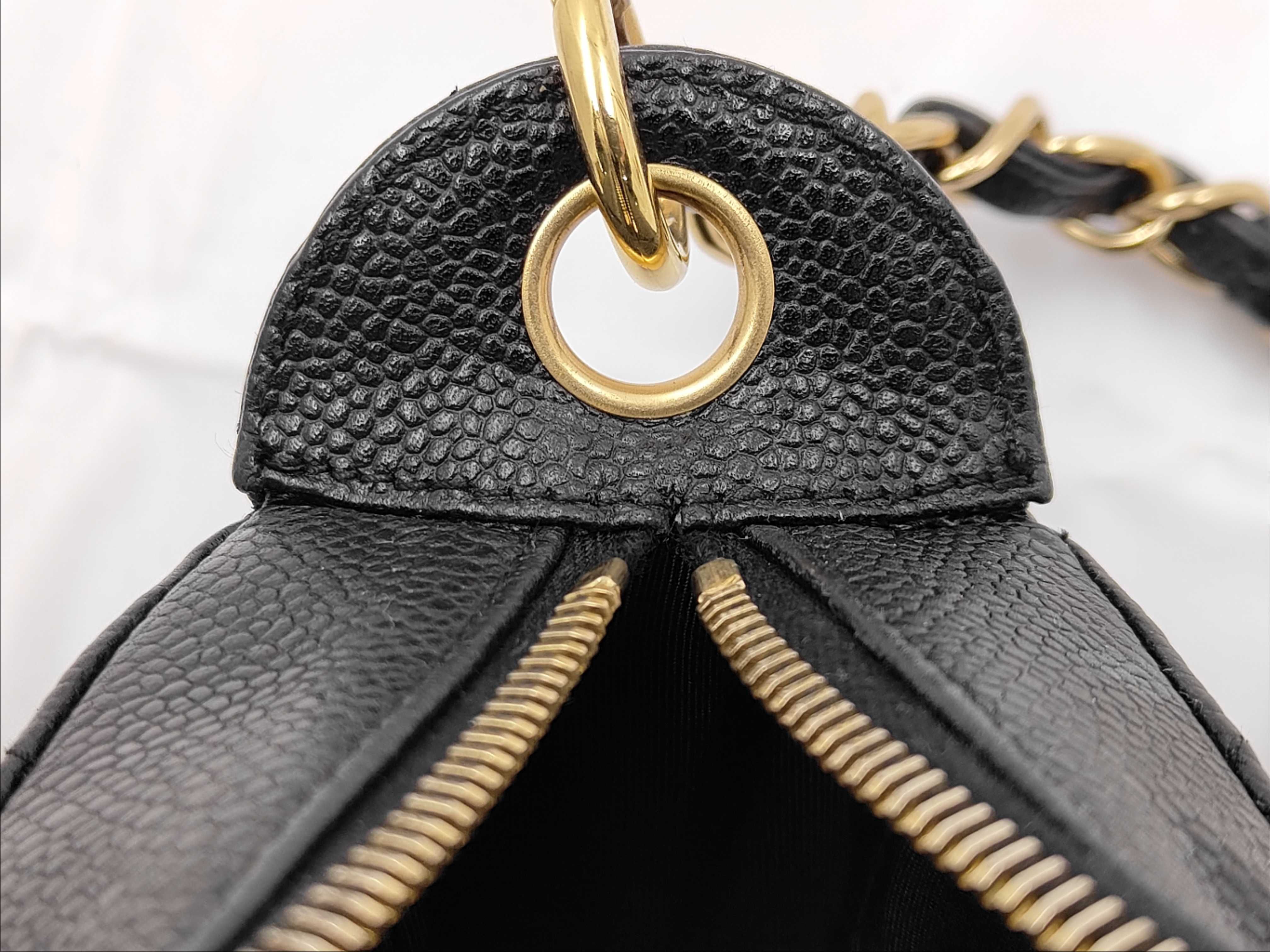 One-Shoulder Chain Shoulder Bag, Caviar Leather, Black, Series 7, Item No. 7324698 (Shoulder Bag) — view 9