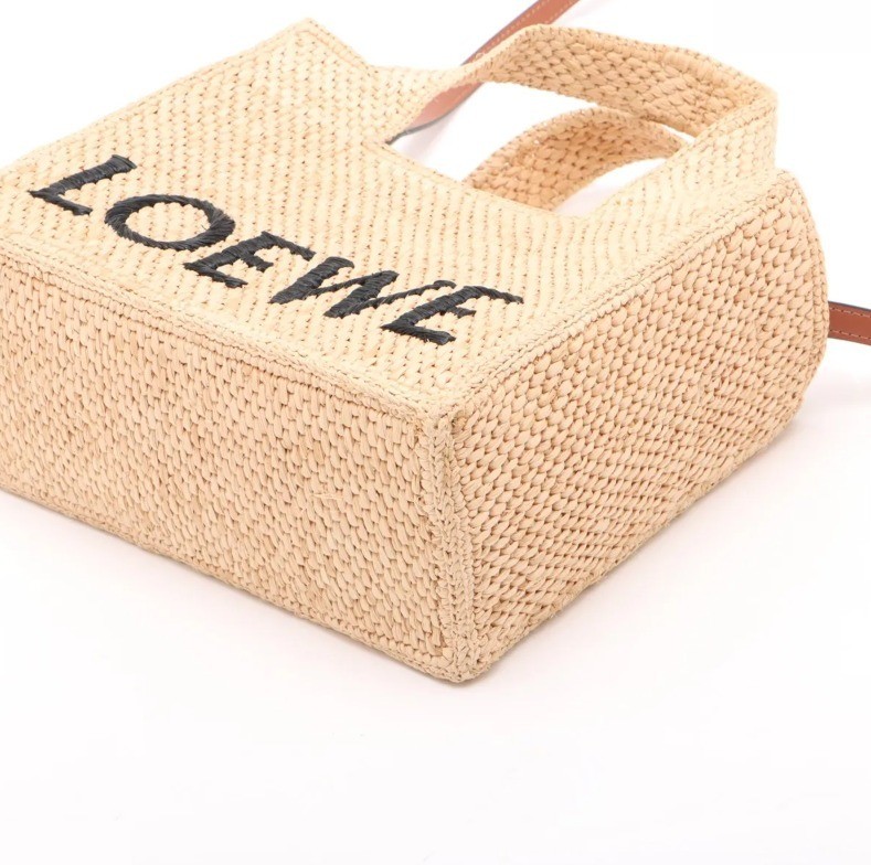 Font Tote Small Raffia x Leather 2-Way — view 3