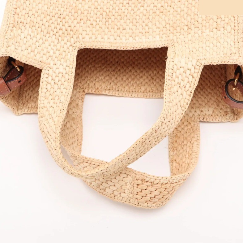 Font Tote Small Raffia x Leather 2-Way — view 4