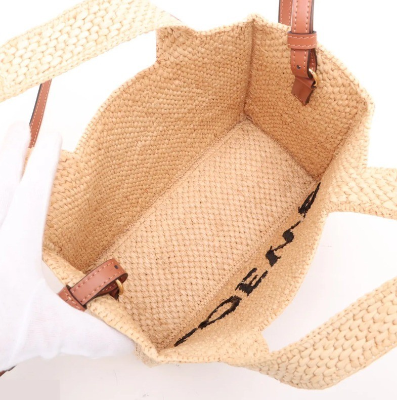Font Tote Small Raffia x Leather 2-Way — view 6