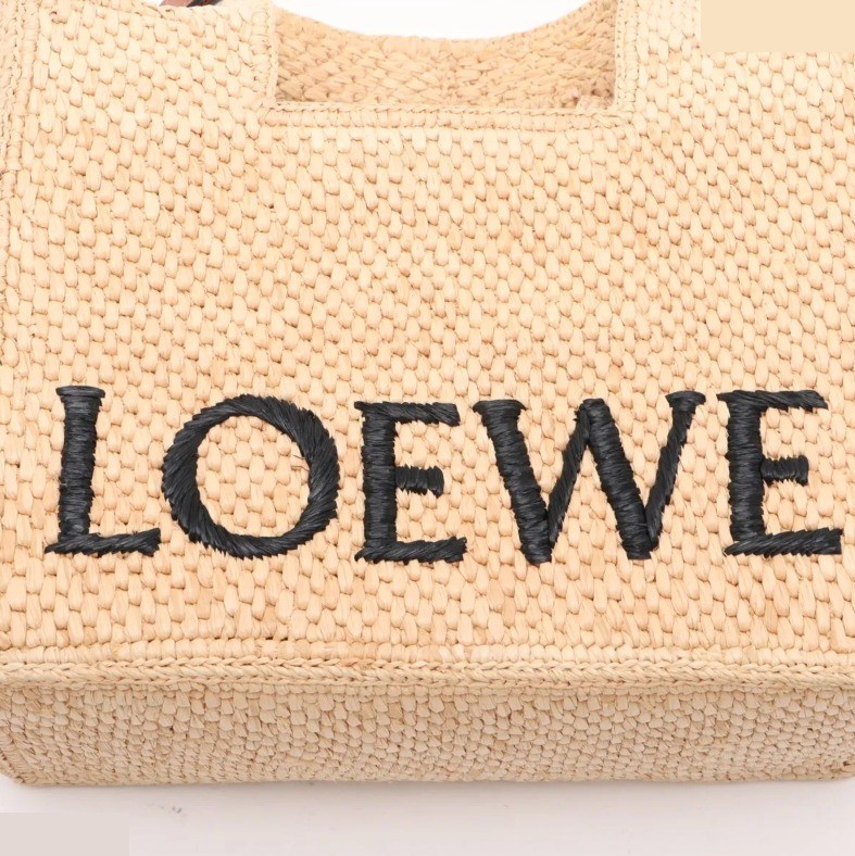 Font Tote Small Raffia x Leather 2-Way — view 7