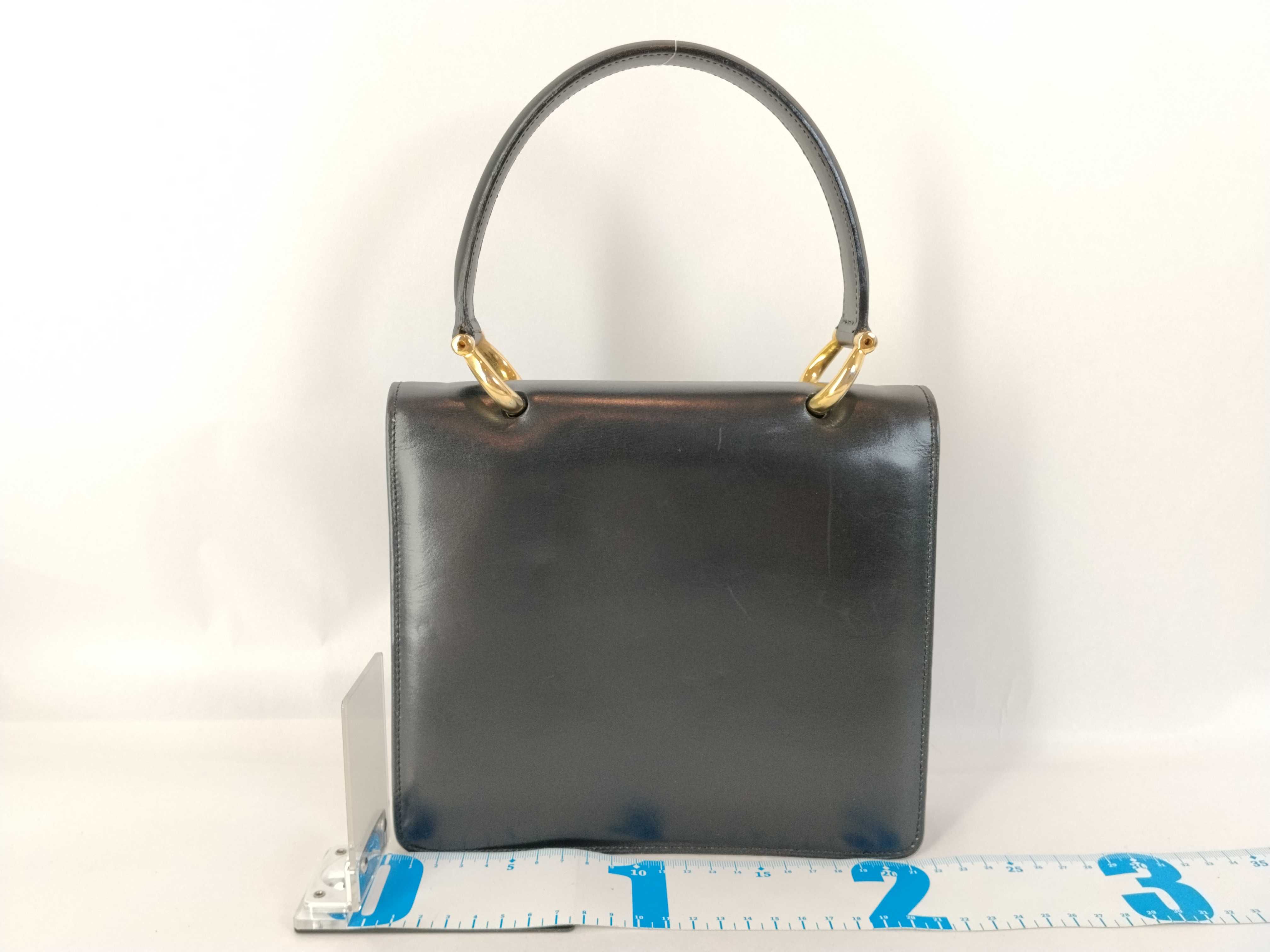 Leather Handbag Double Flap Black Handbag — view 2