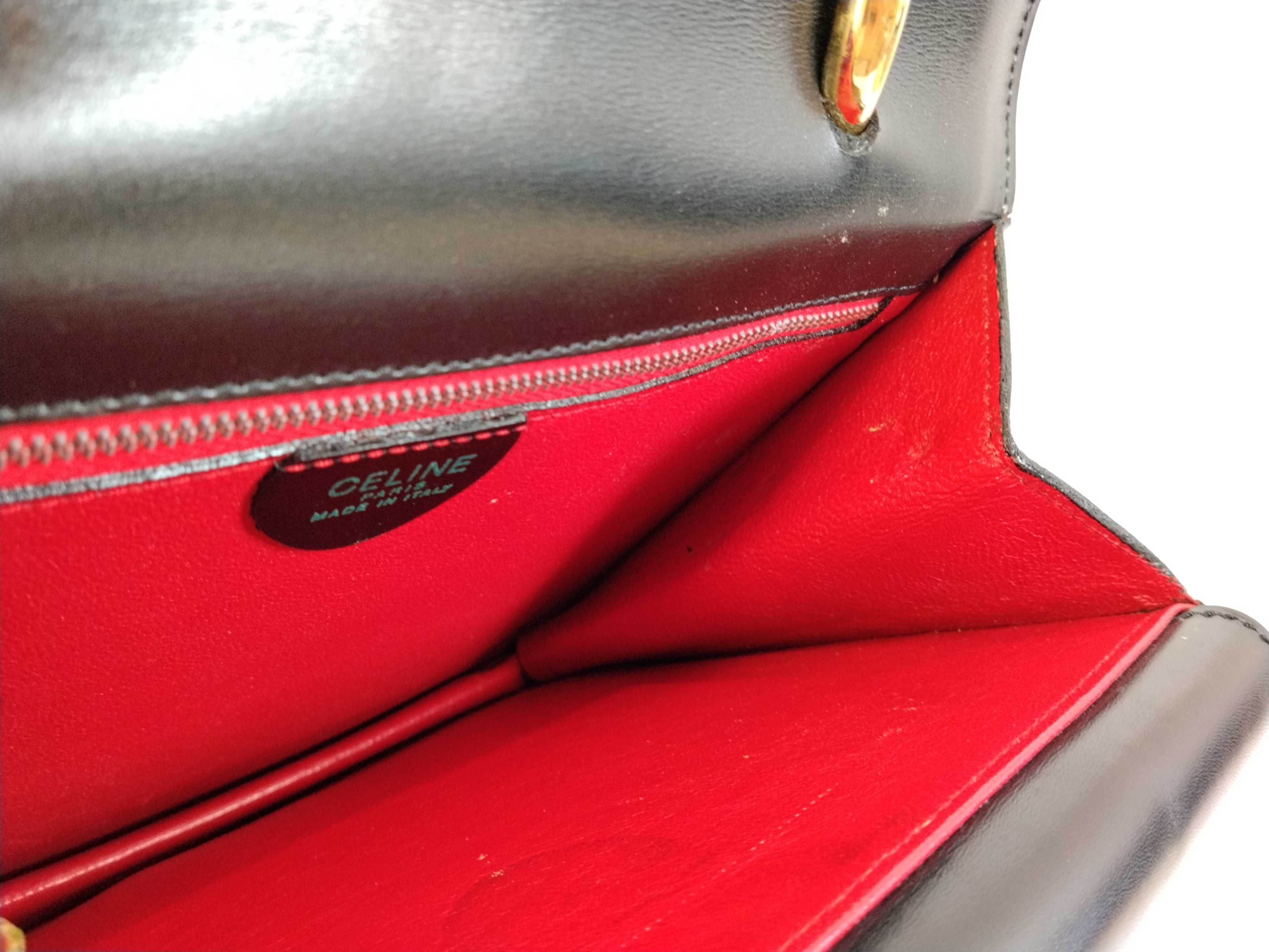 Leather Handbag Double Flap Black Handbag — view 11