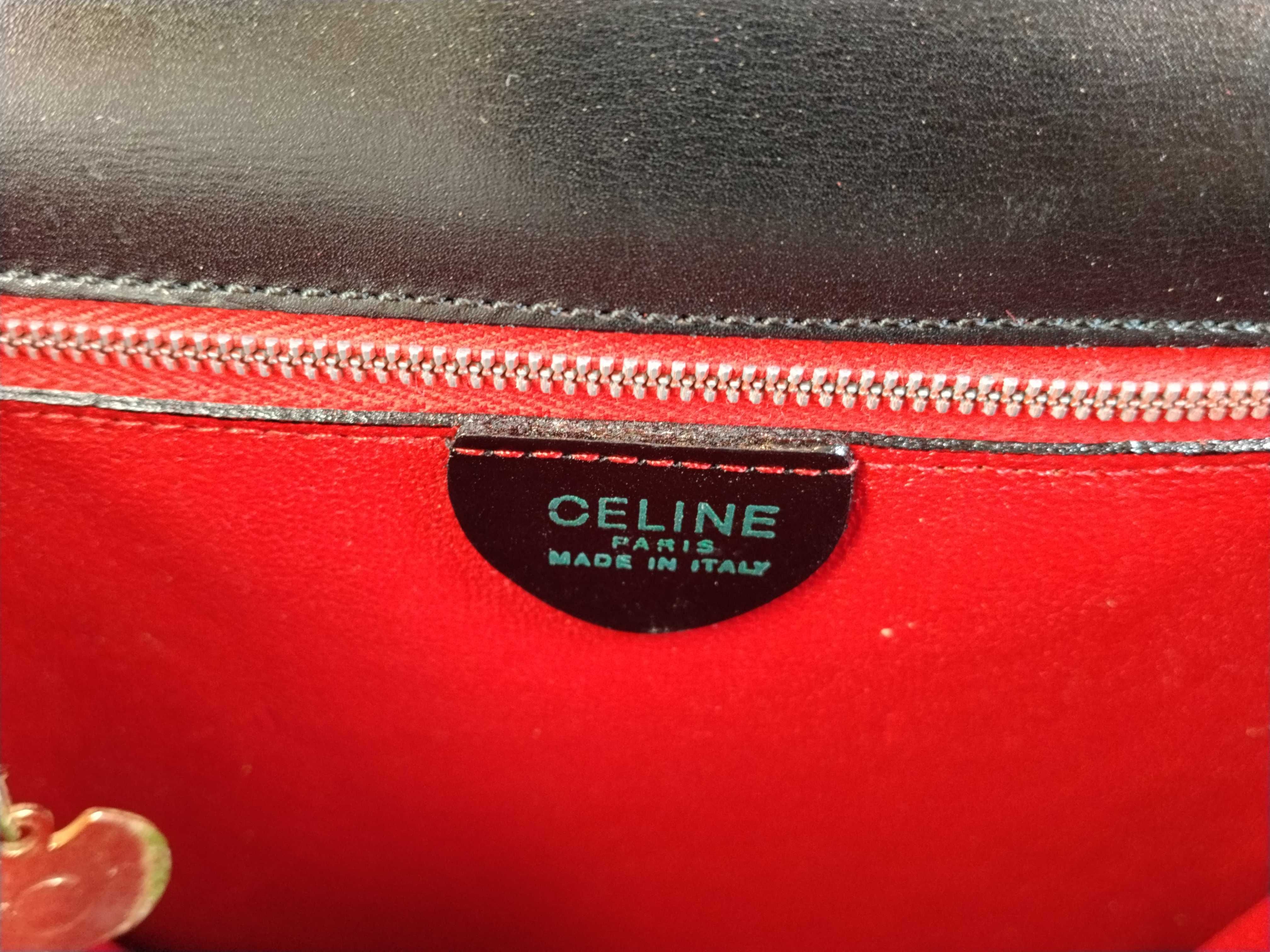 Leather Handbag Double Flap Black Handbag — view 12