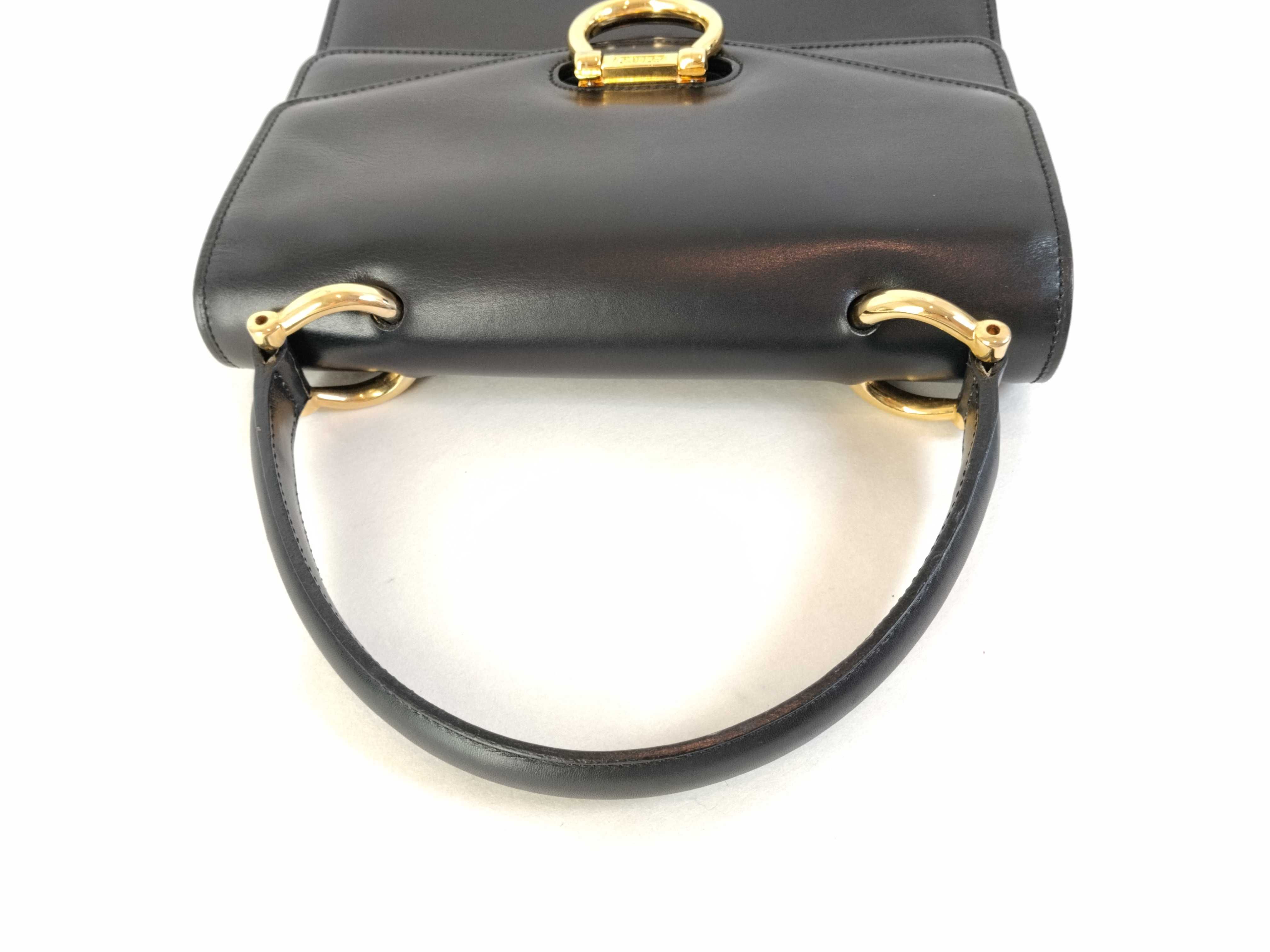Leather Handbag Double Flap Black Handbag — view 3
