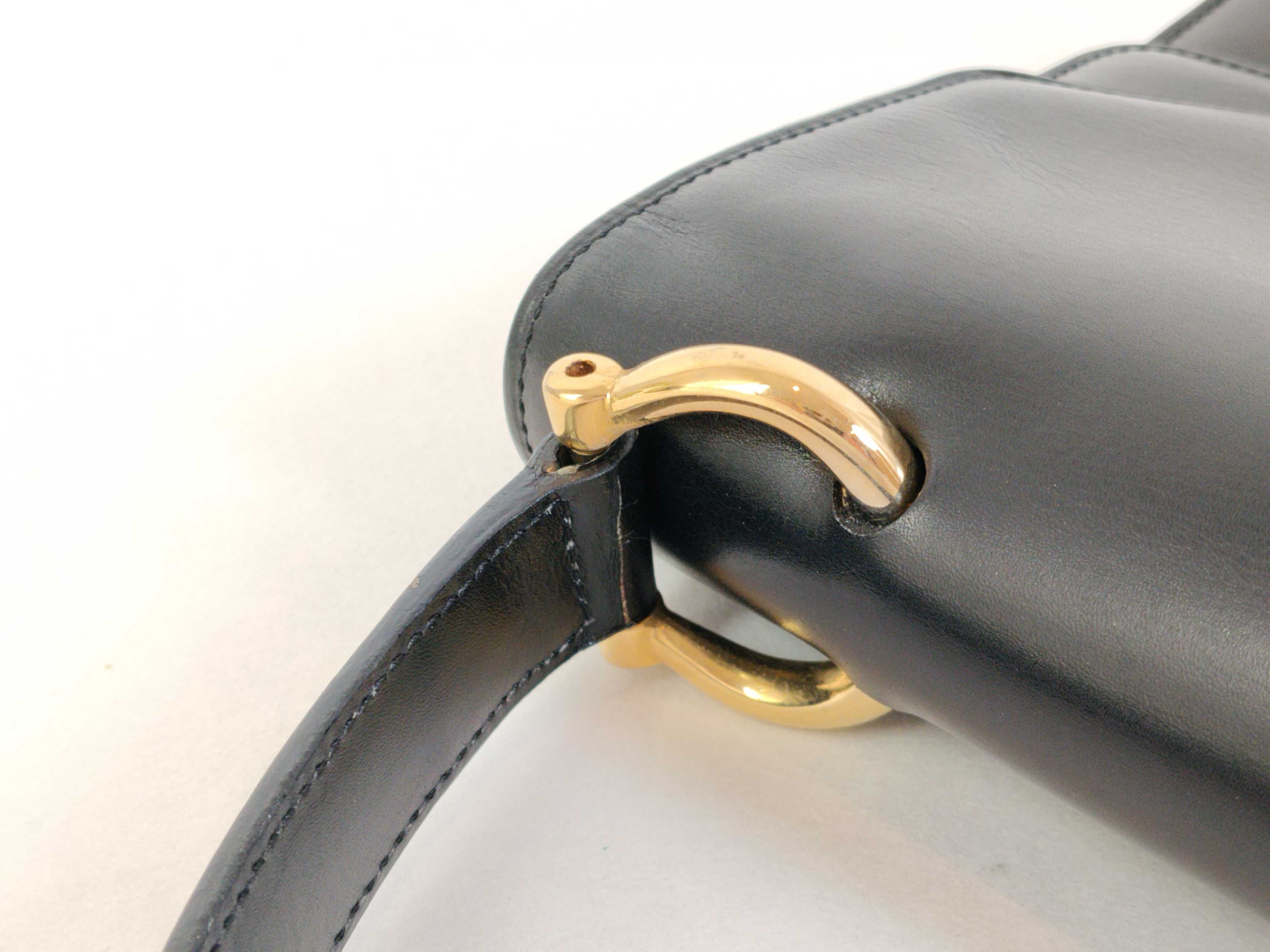 Leather Handbag Double Flap Black Handbag — view 5