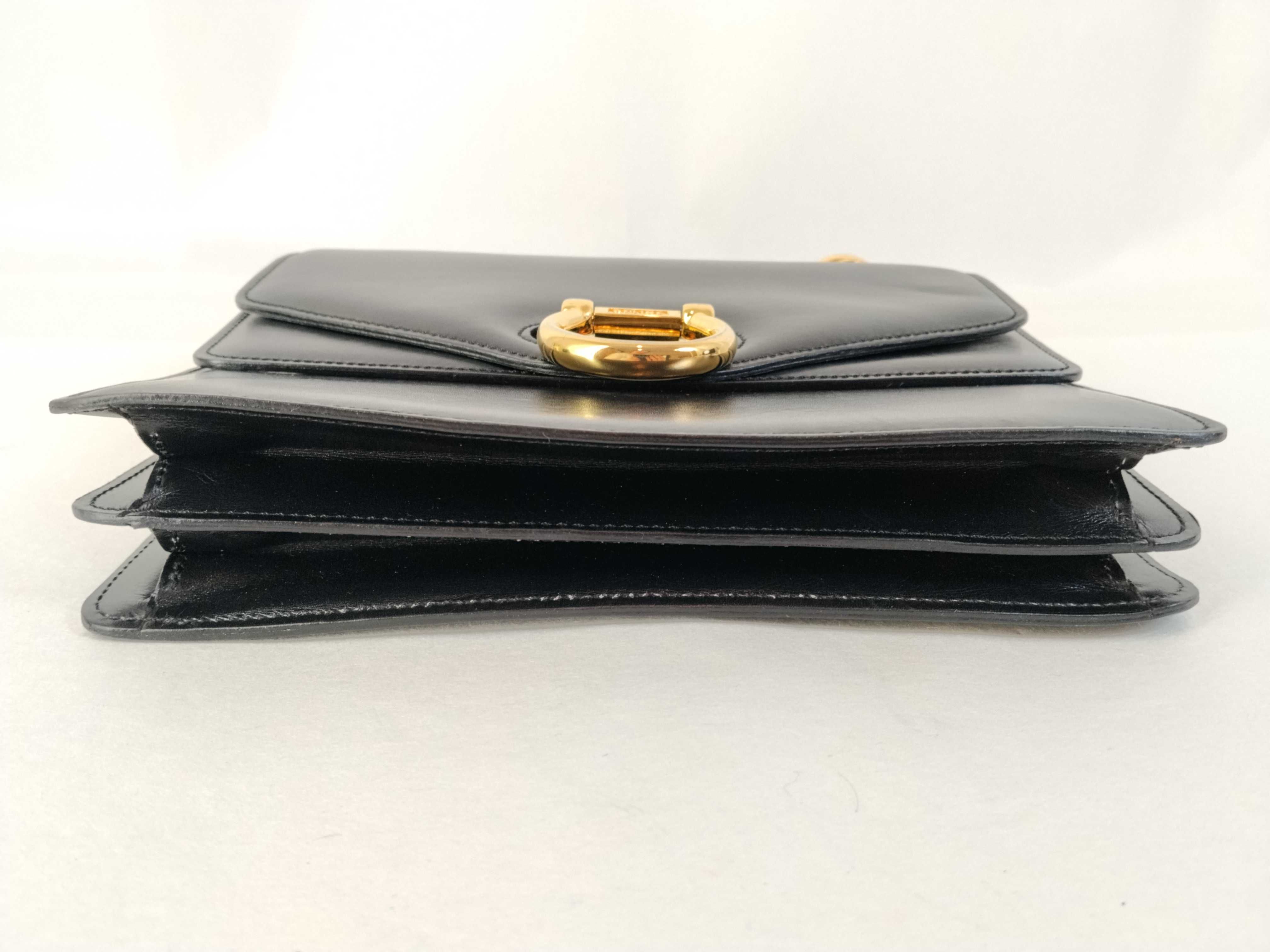 Leather Handbag Double Flap Black Handbag — view 8