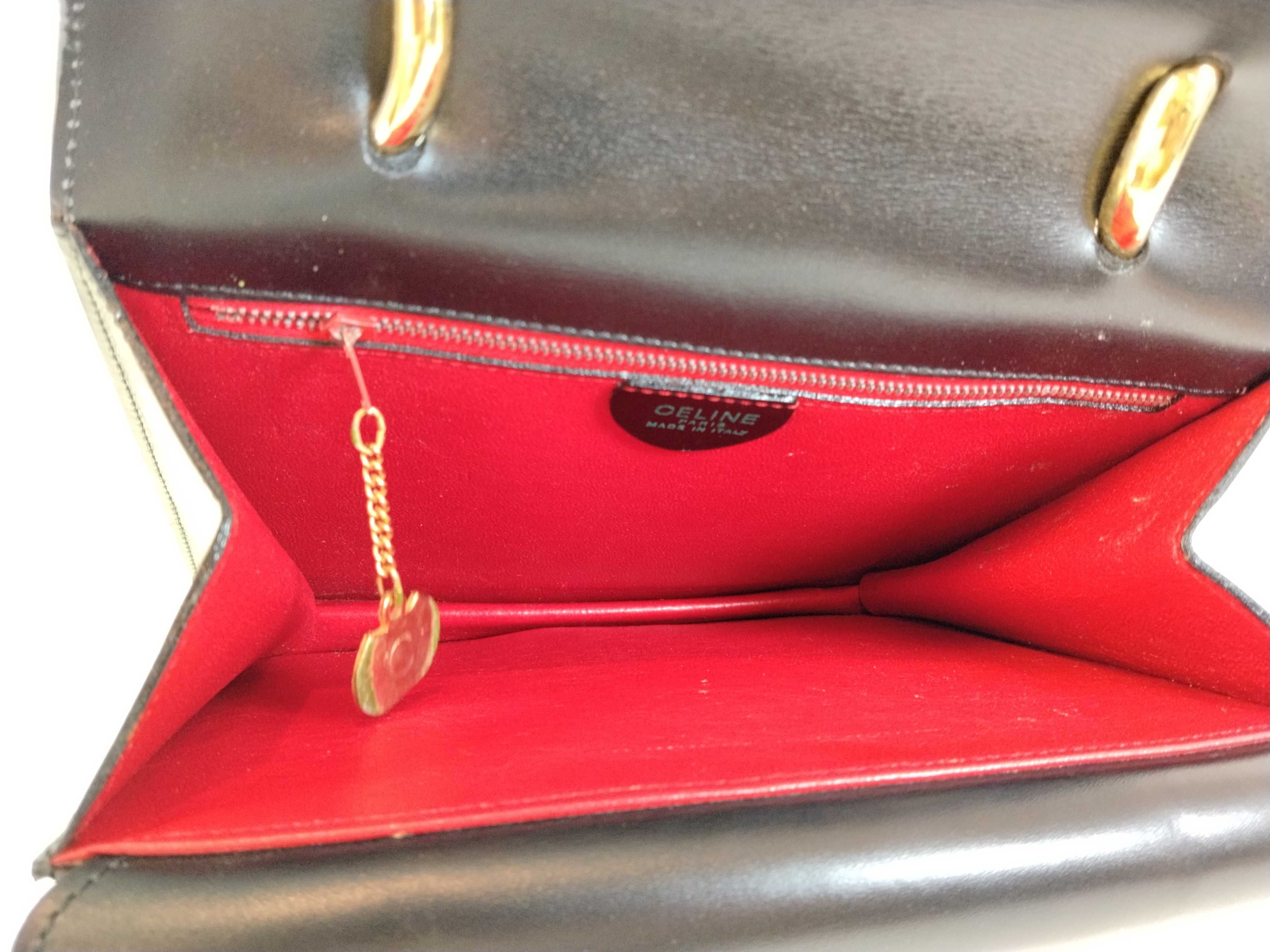 Leather Handbag Double Flap Black Handbag — view 10
