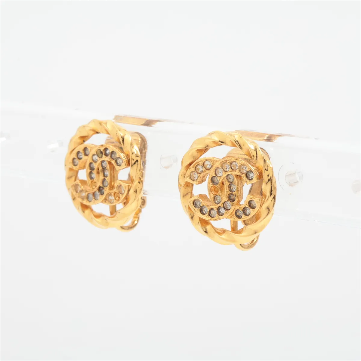 Cocomark 2137 Earrings (for both ears) GP x Rhinestone Gold — view 3