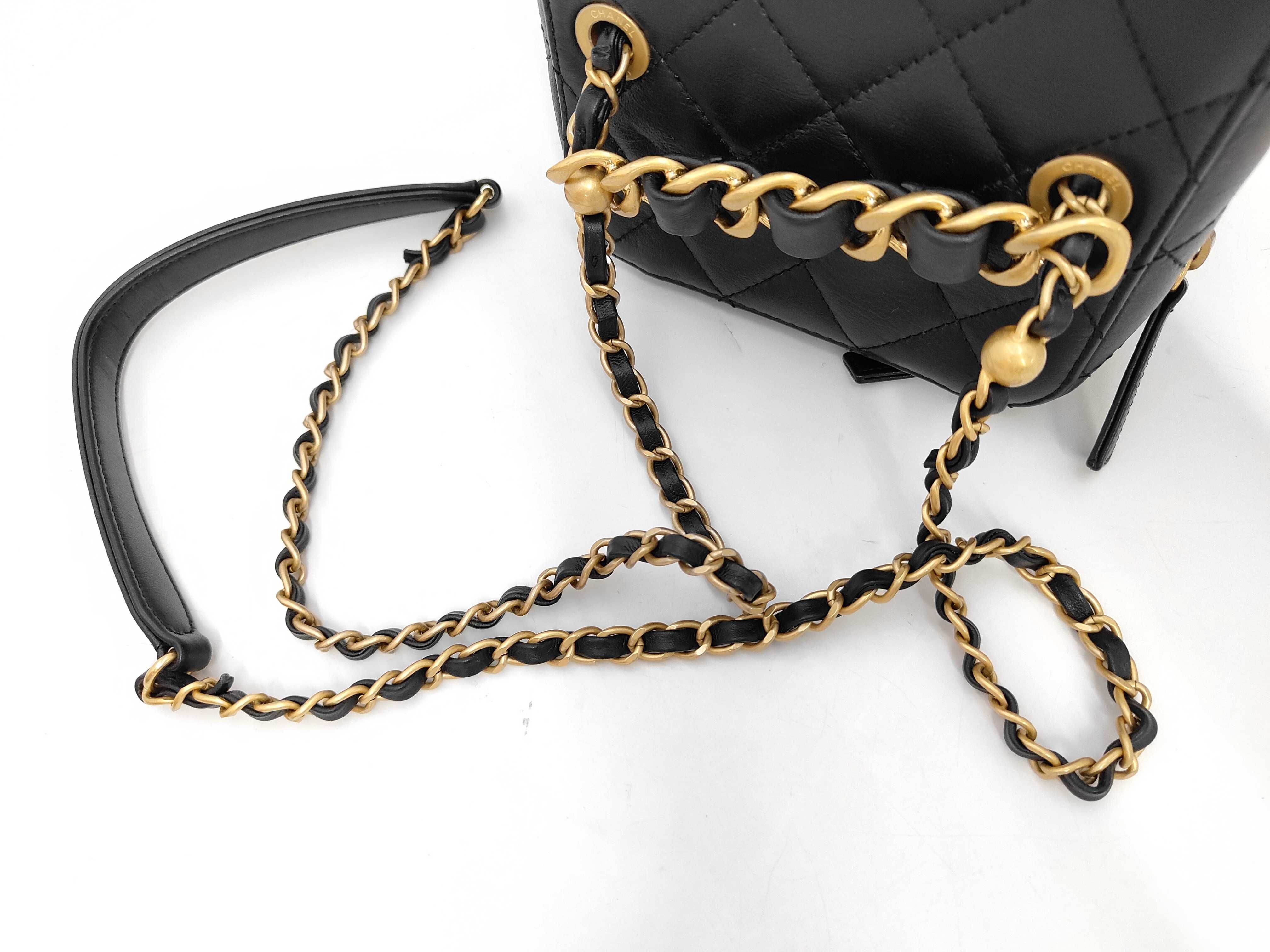 Vanity Shoulder Bag AS3228 Black Gold Hardware Random Plate C564JTU9 — view 4