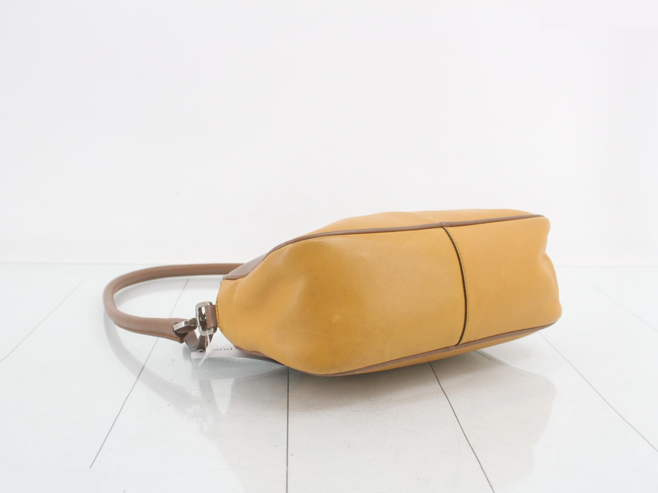 One shoulder bag yellow brown leather — view 5