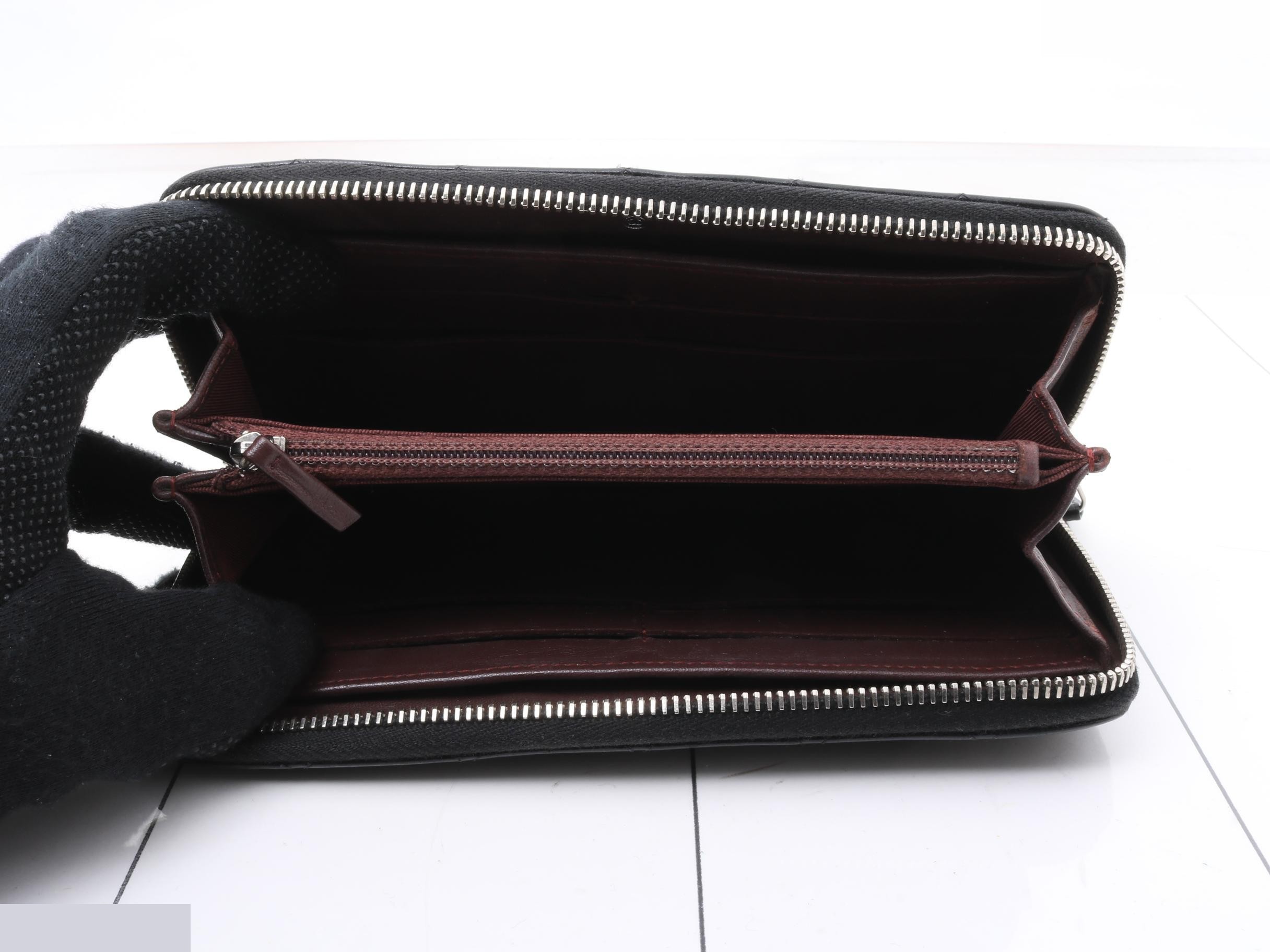 Matelassé lambskin long wallet, with sticker. — view 4