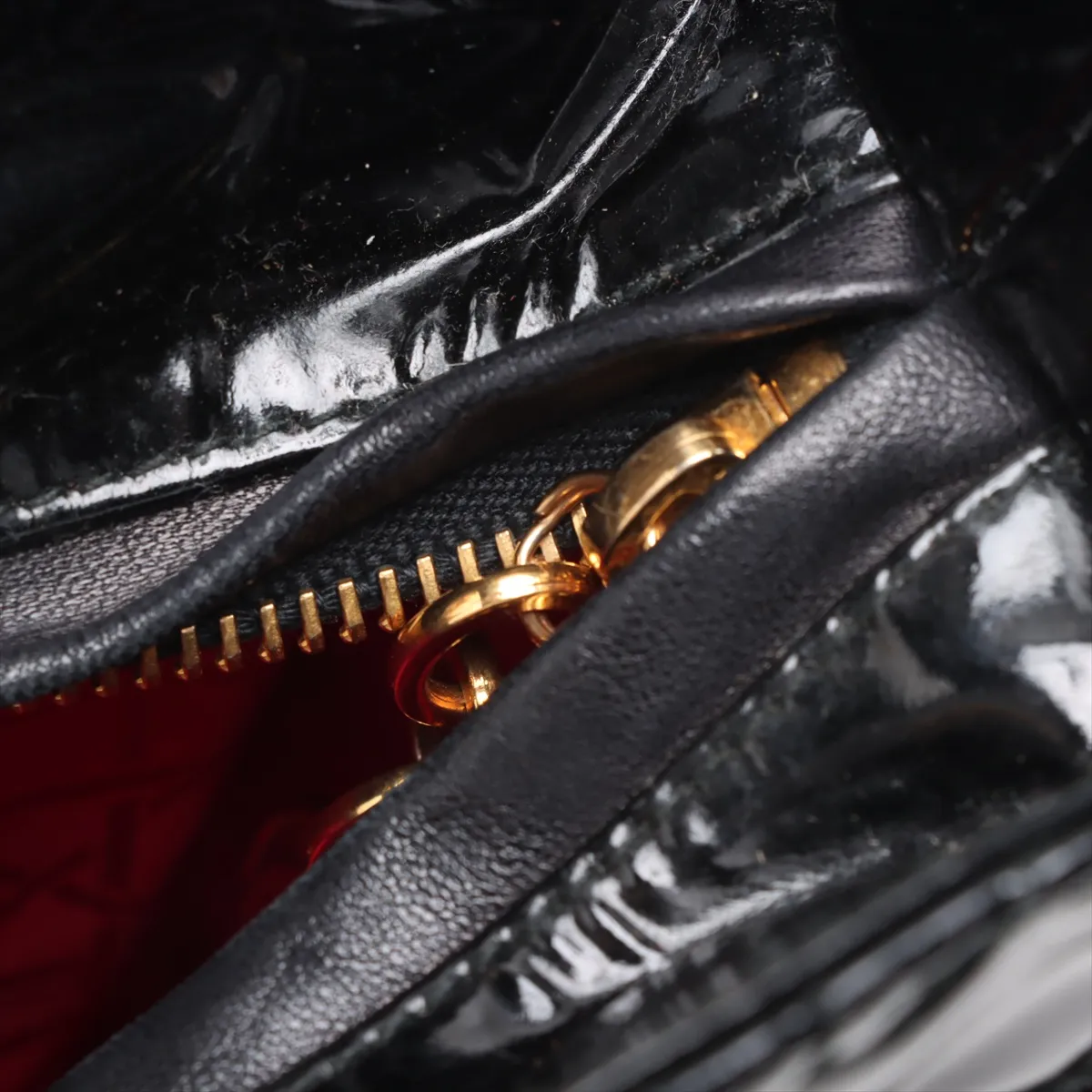 Lady Dior Cannage Large Patent Leather 2WAY Handbag Black — view 11