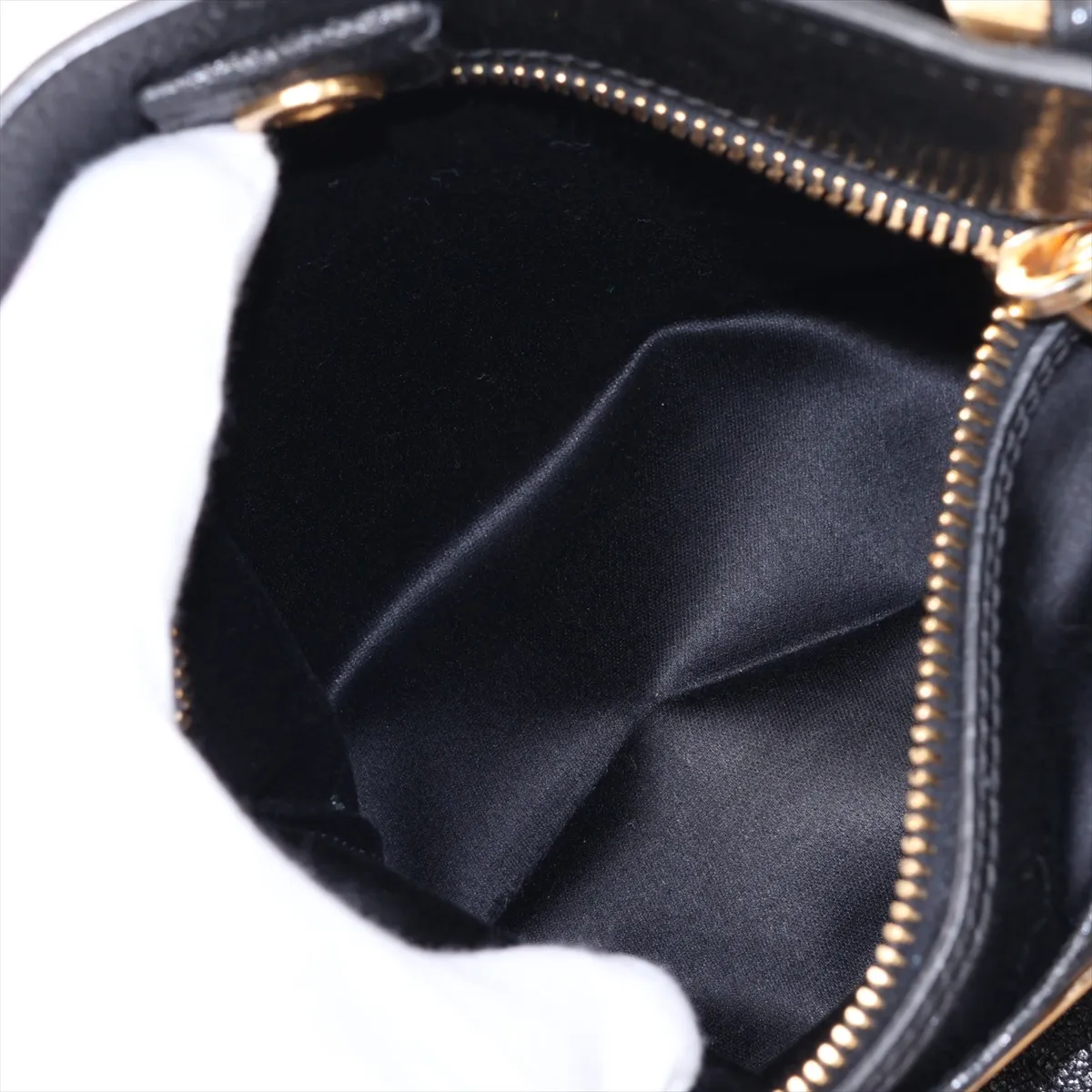 Madras Leather 2-Way Handbag, Black RN0886 — view 10