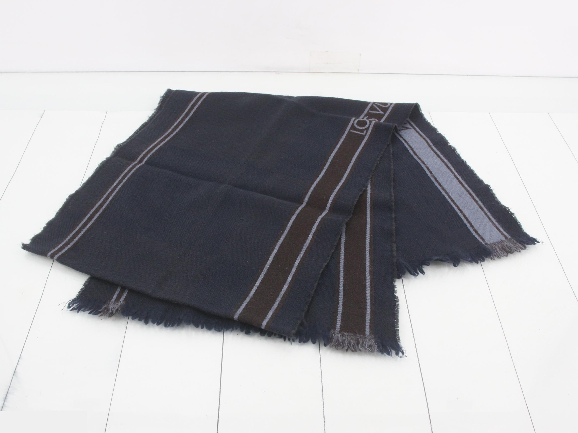 Scarf, with tag, navy — view 3