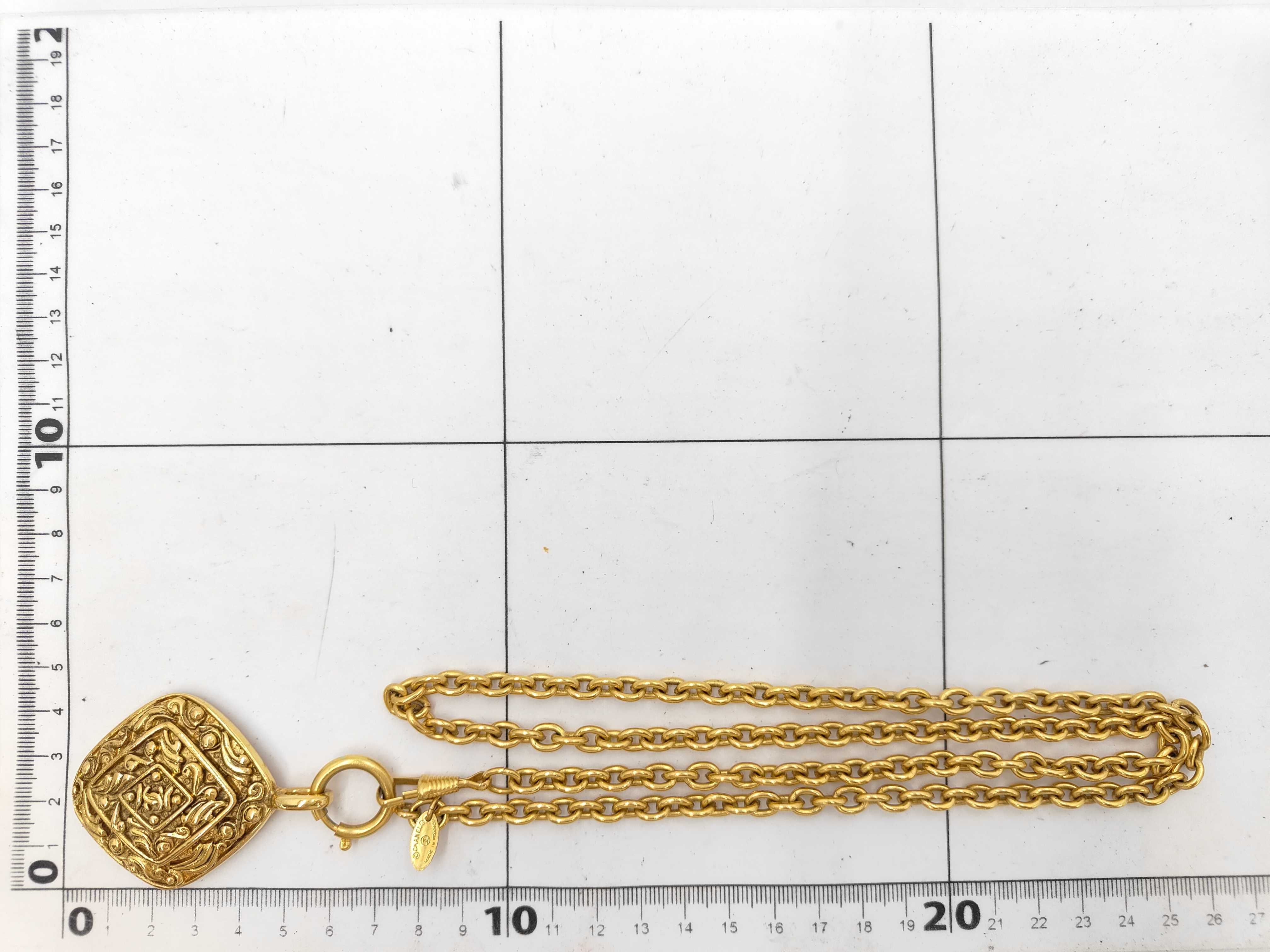 gold necklace, diamond-shaped necklace — view 8