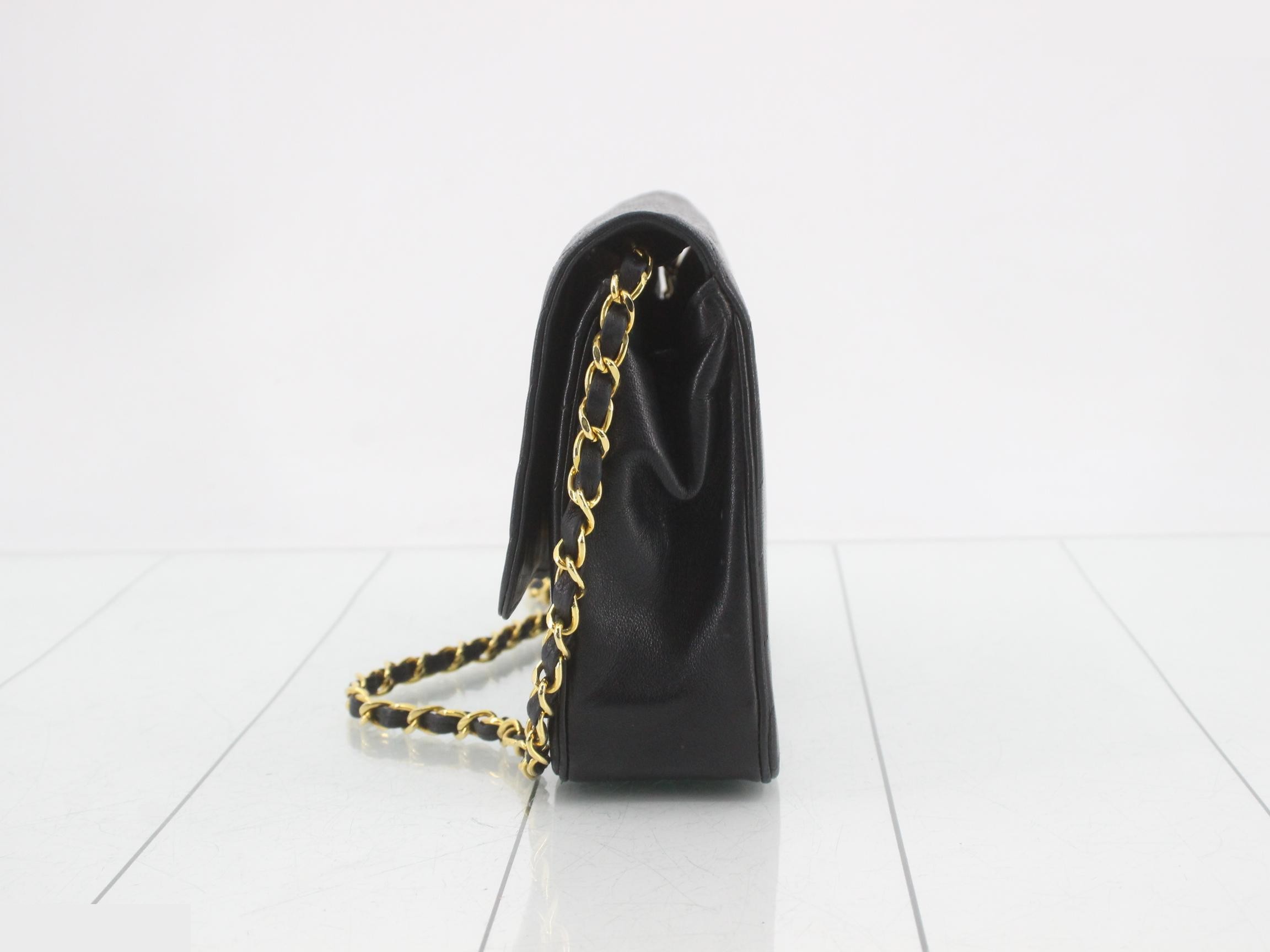Mademoiselle One-Shoulder Bag, Single Chain, Lambskin, Black — view 3