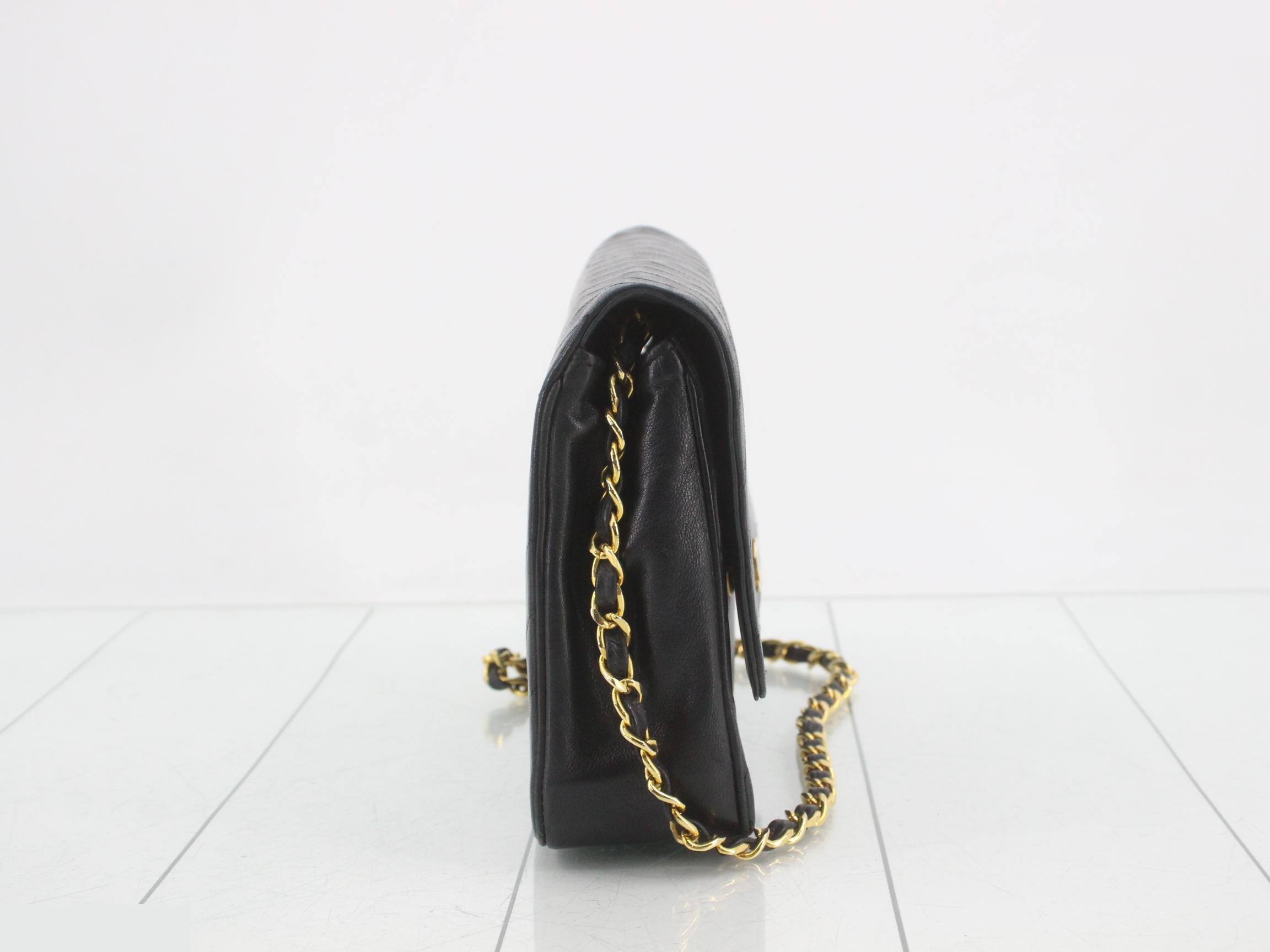 Mademoiselle One-Shoulder Bag, Single Chain, Lambskin, Black — view 4