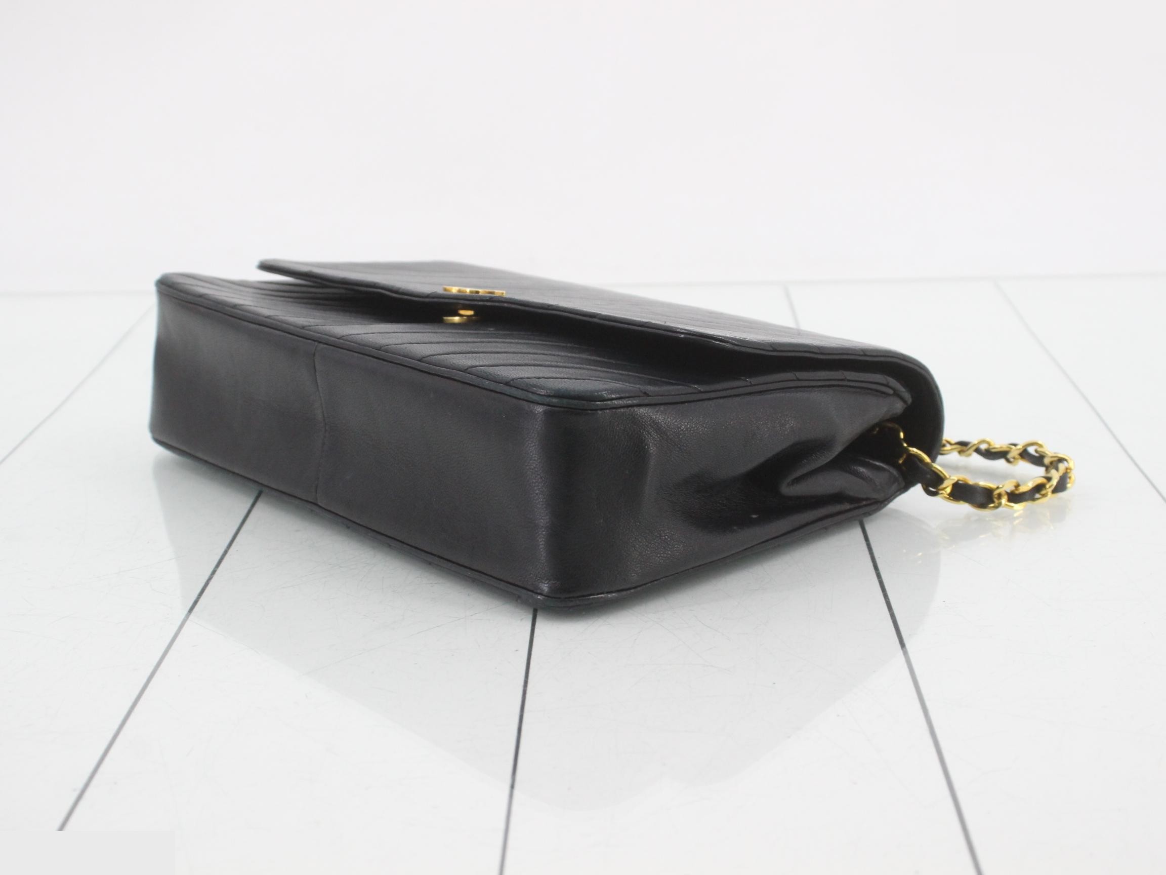 Mademoiselle One-Shoulder Bag, Single Chain, Lambskin, Black — view 6