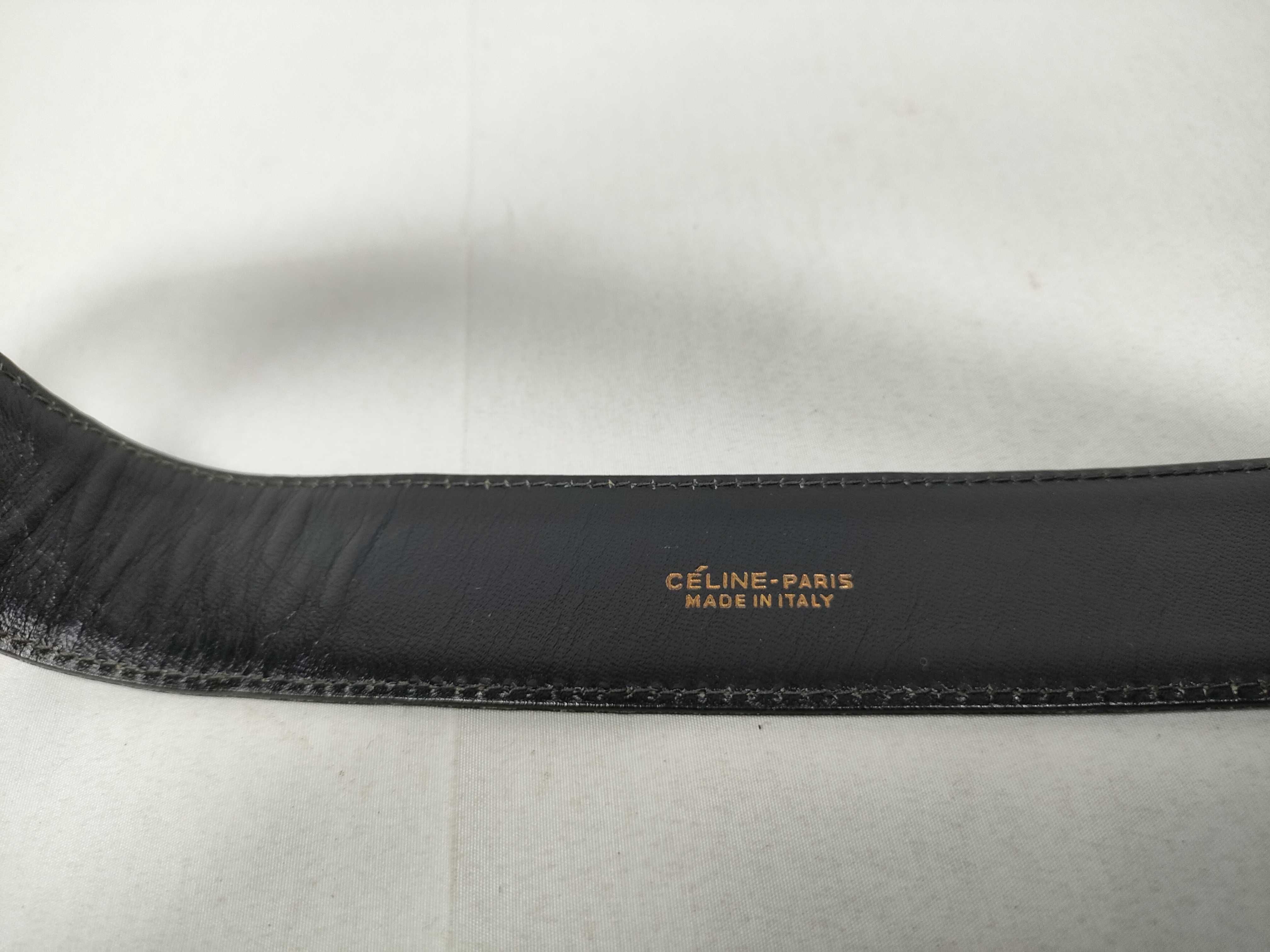 carriage pattern buckle leather belt — view 7