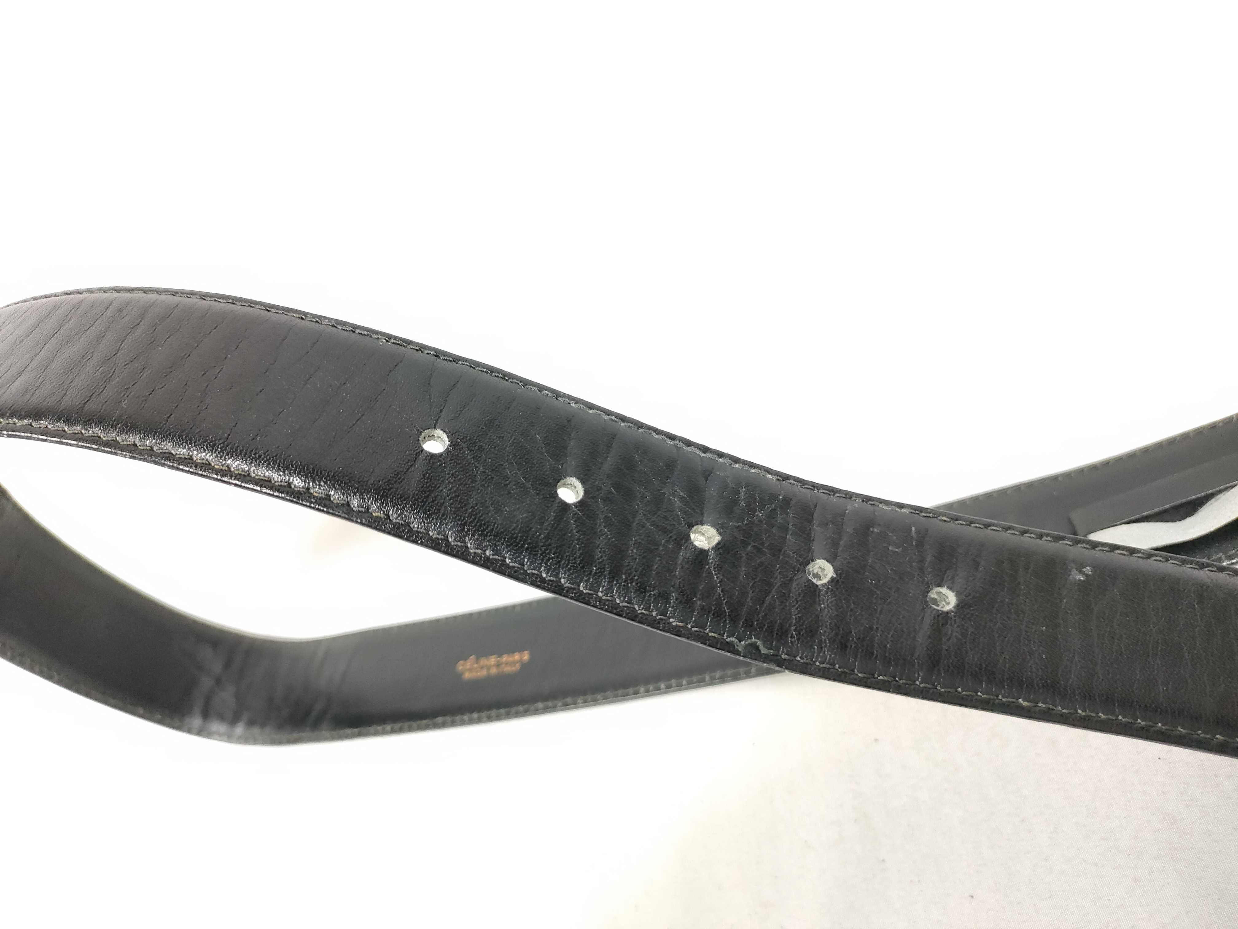 carriage pattern buckle leather belt — view 8