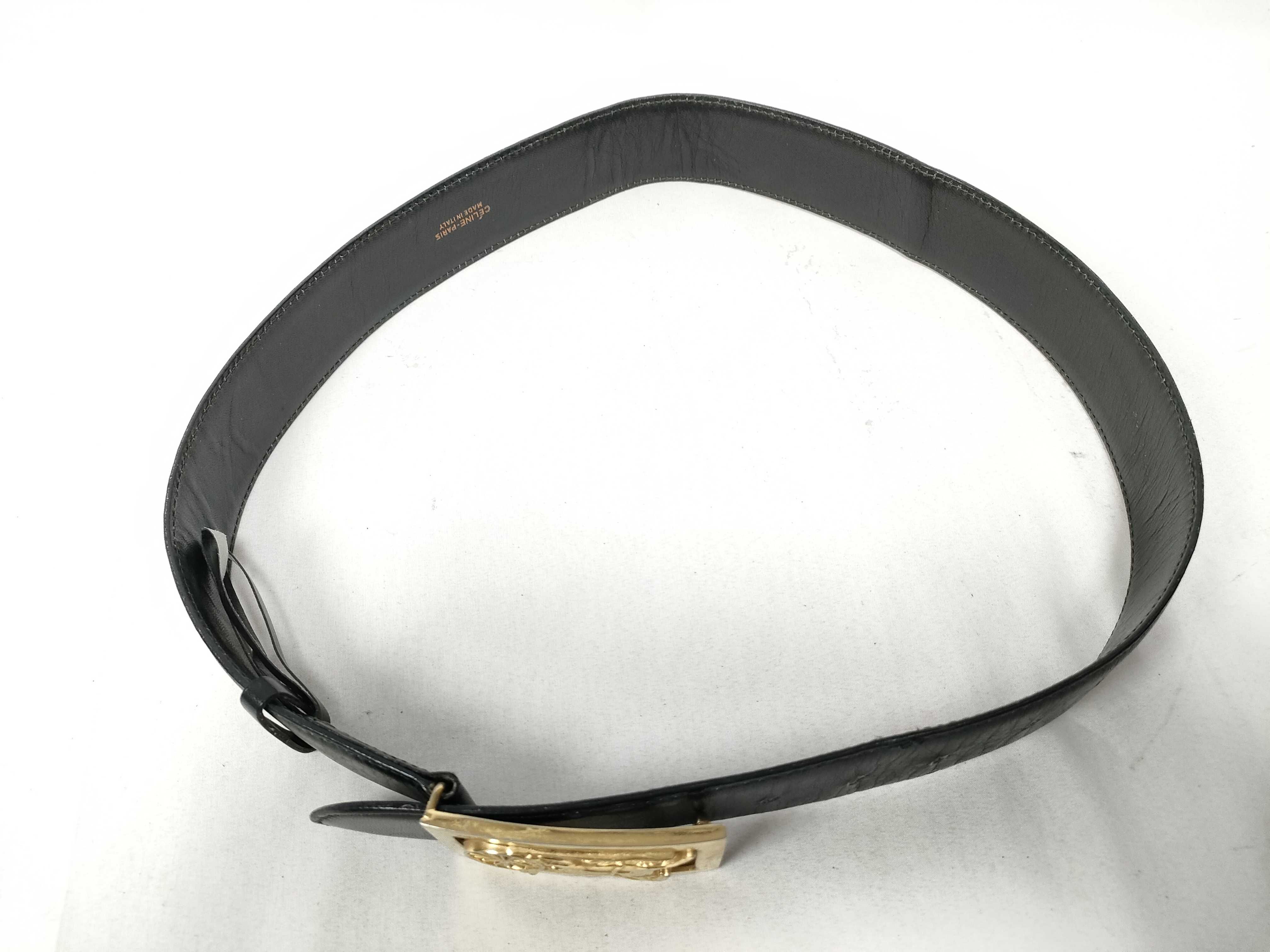 carriage pattern buckle leather belt — view 10