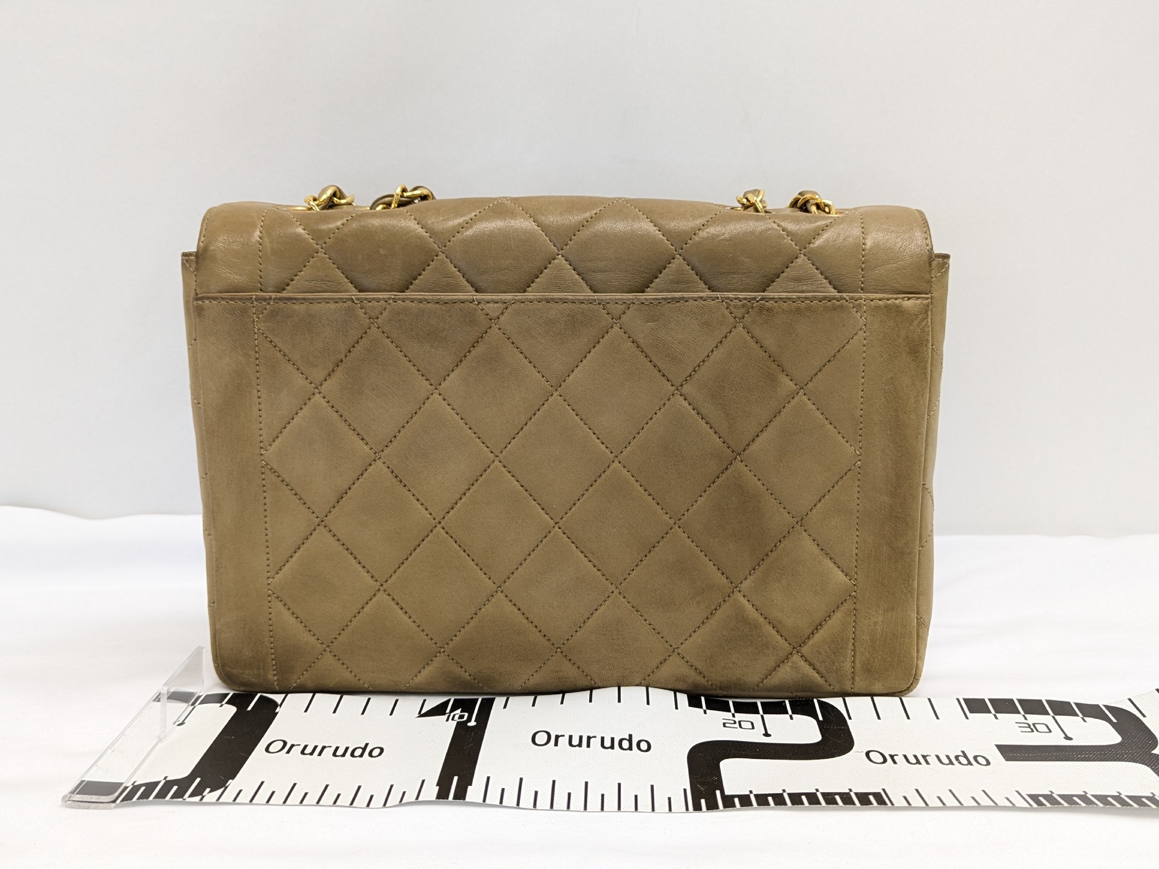 Lambskin Brown Beige Single Flap Chain Shoulder Bag (Series 3) — view 2