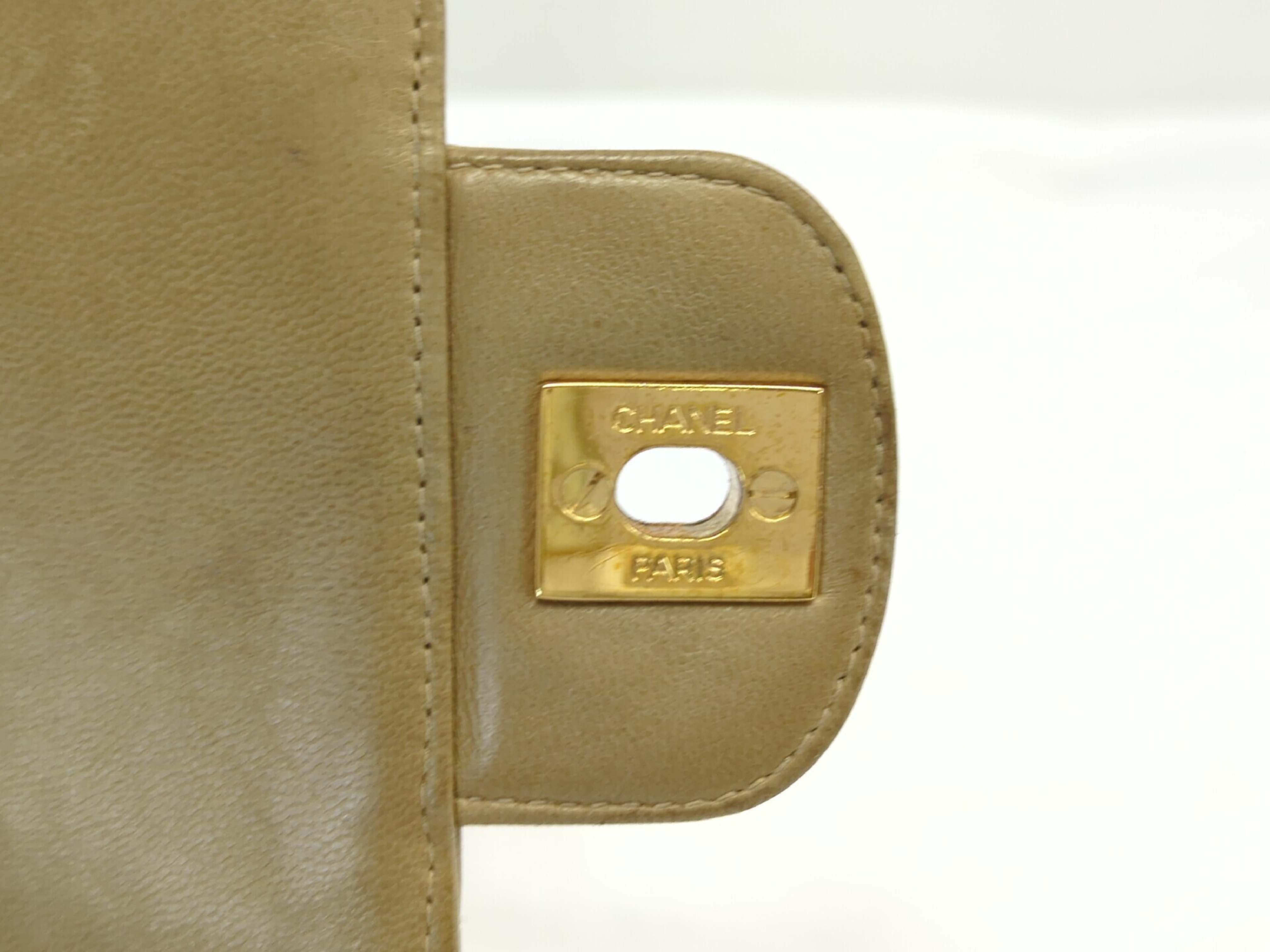 Lambskin Brown Beige Single Flap Chain Shoulder Bag (Series 3) — view 12