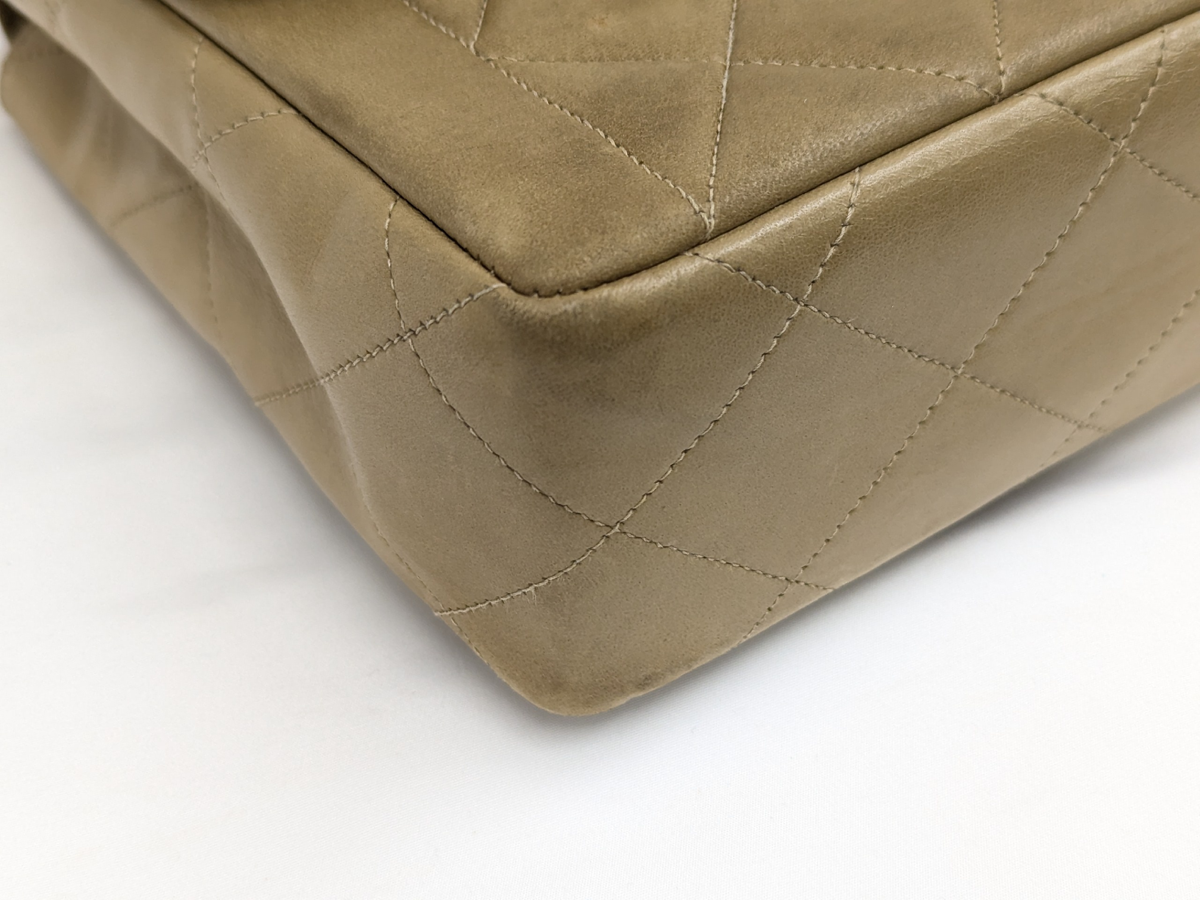 Lambskin Brown Beige Single Flap Chain Shoulder Bag (Series 3) — view 3