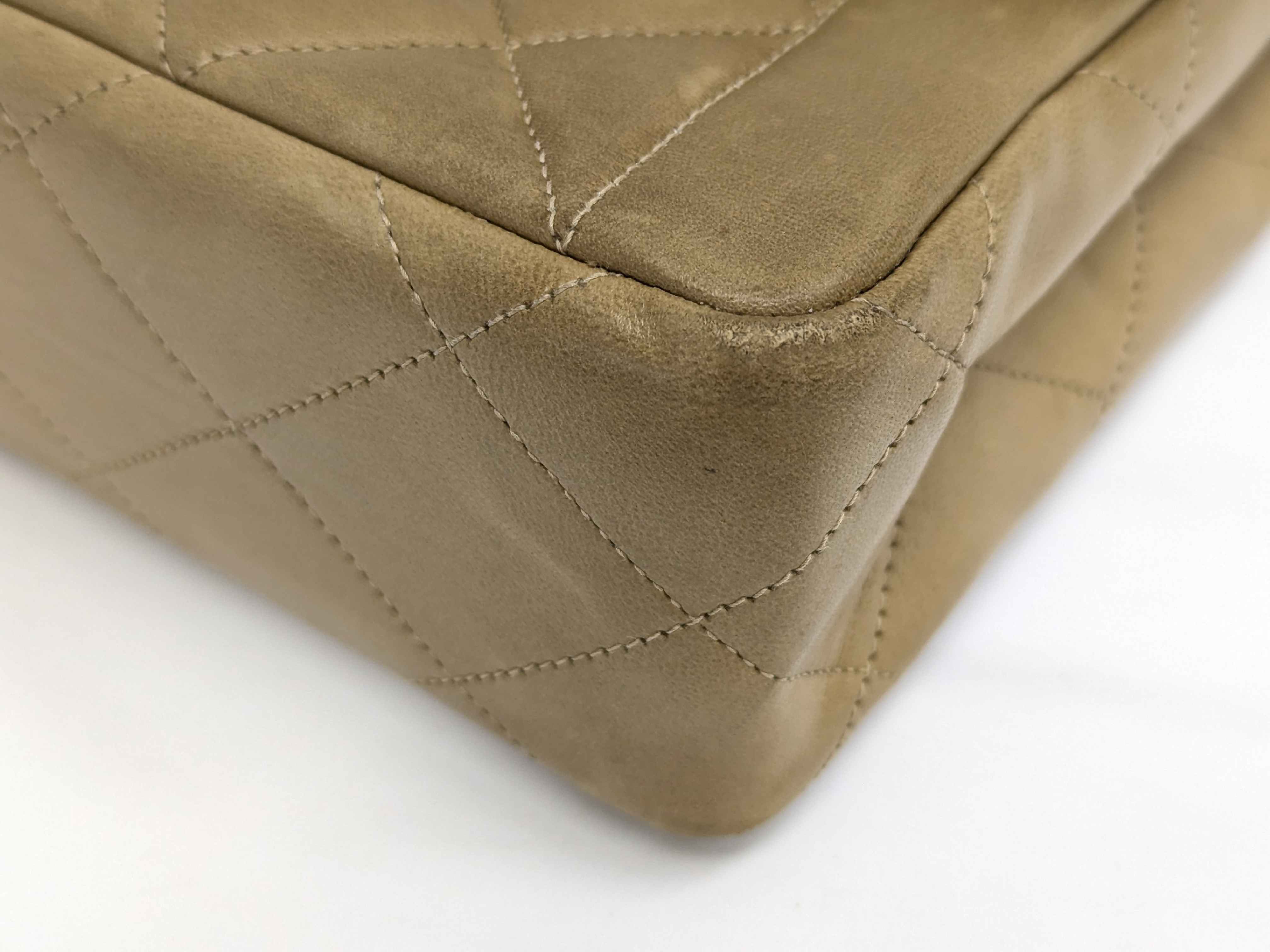Lambskin Brown Beige Single Flap Chain Shoulder Bag (Series 3) — view 4
