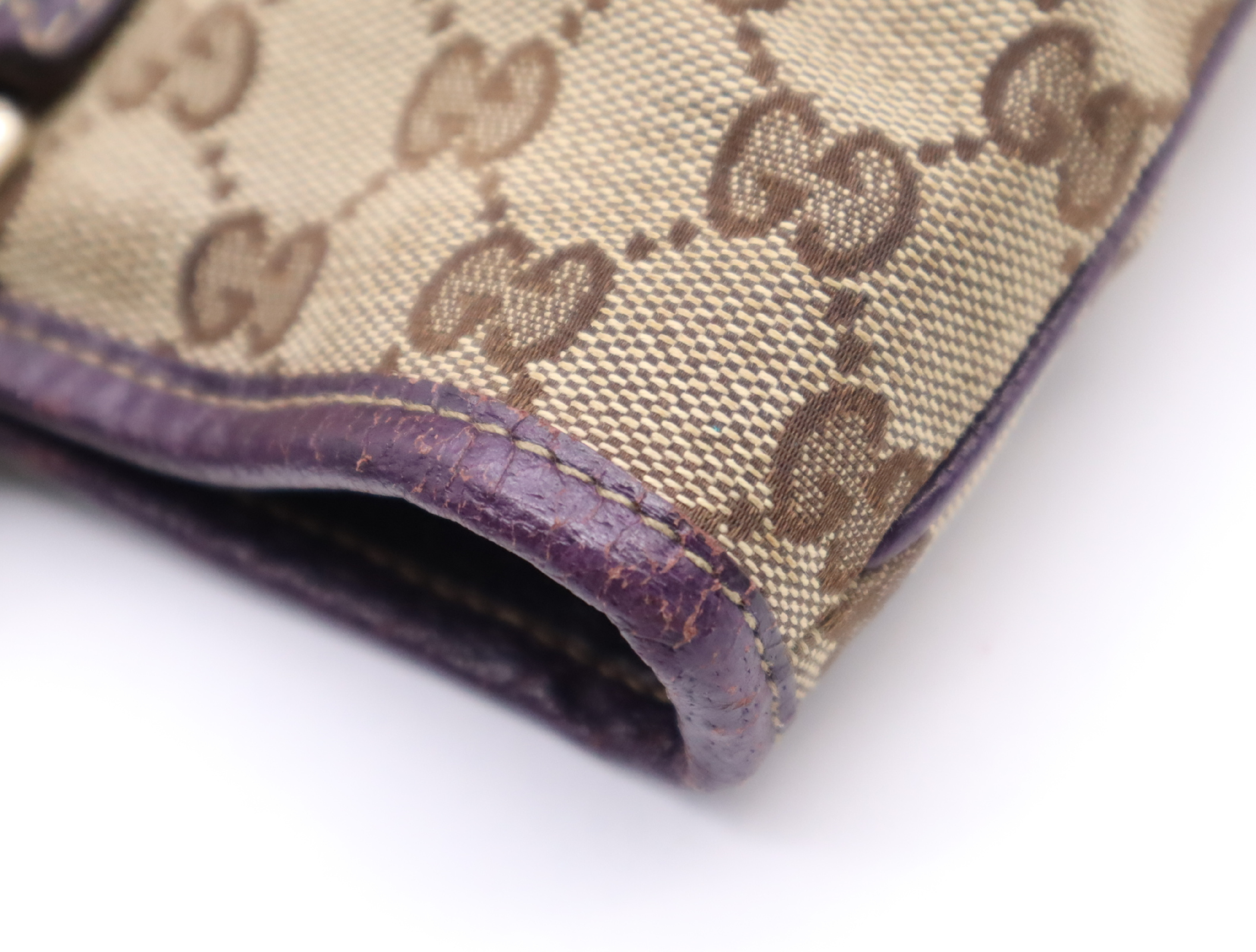 145818GG Canvas New Jackie Tote Bag Beige Purple Gold Hardware Tote Bag — view 11