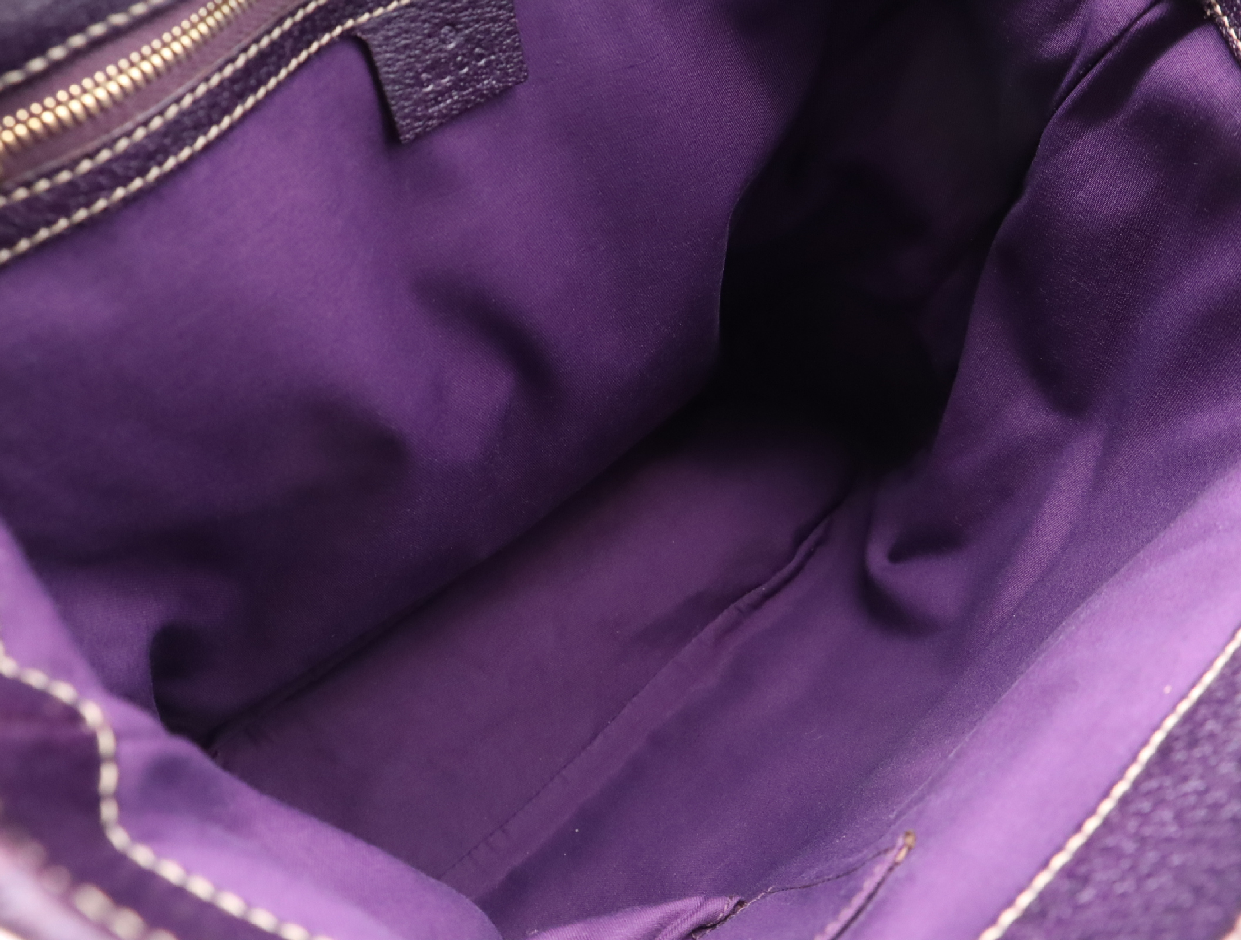 145818GG Canvas New Jackie Tote Bag Beige Purple Gold Hardware Tote Bag — view 14