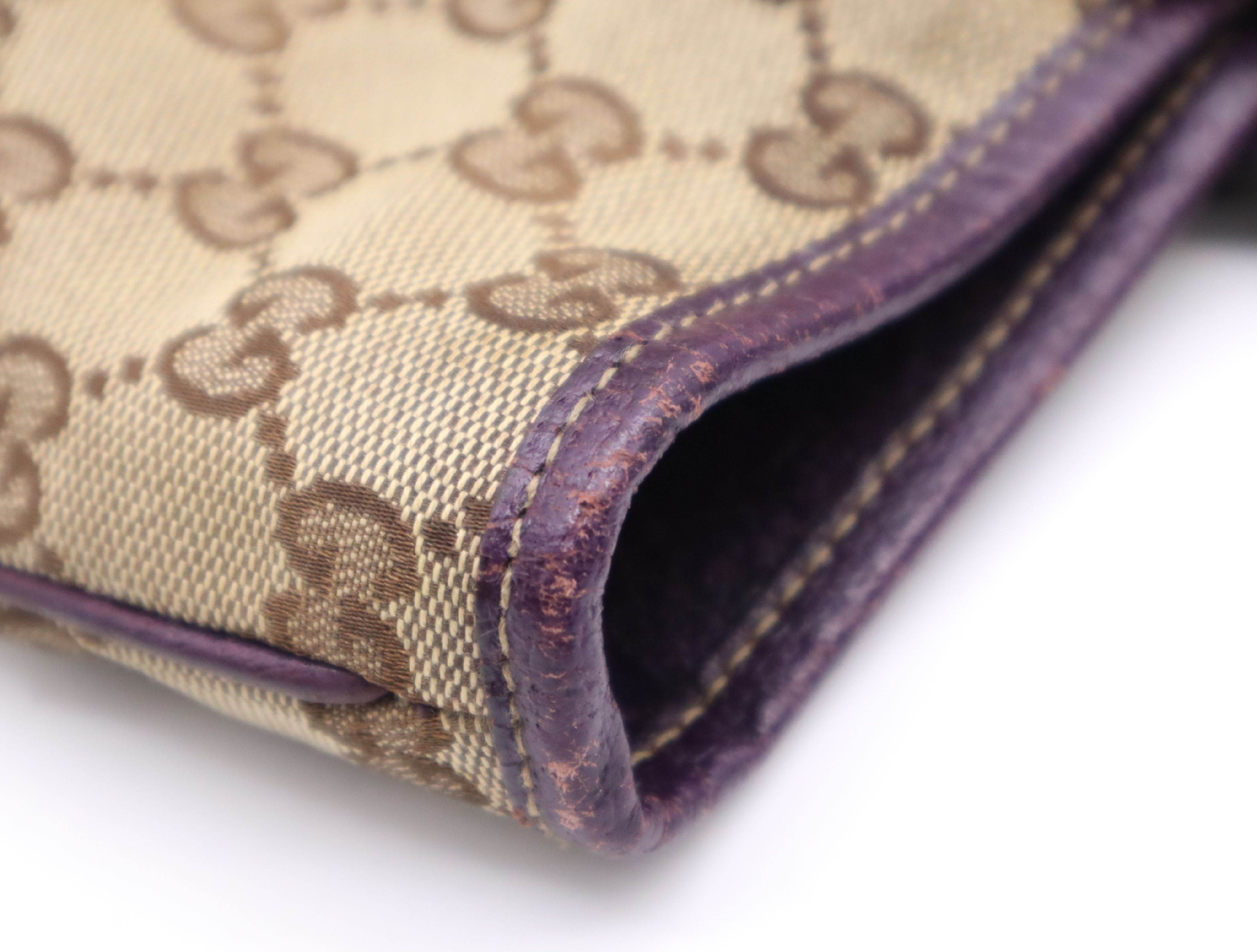 145818GG Canvas New Jackie Tote Bag Beige Purple Gold Hardware Tote Bag — view 8