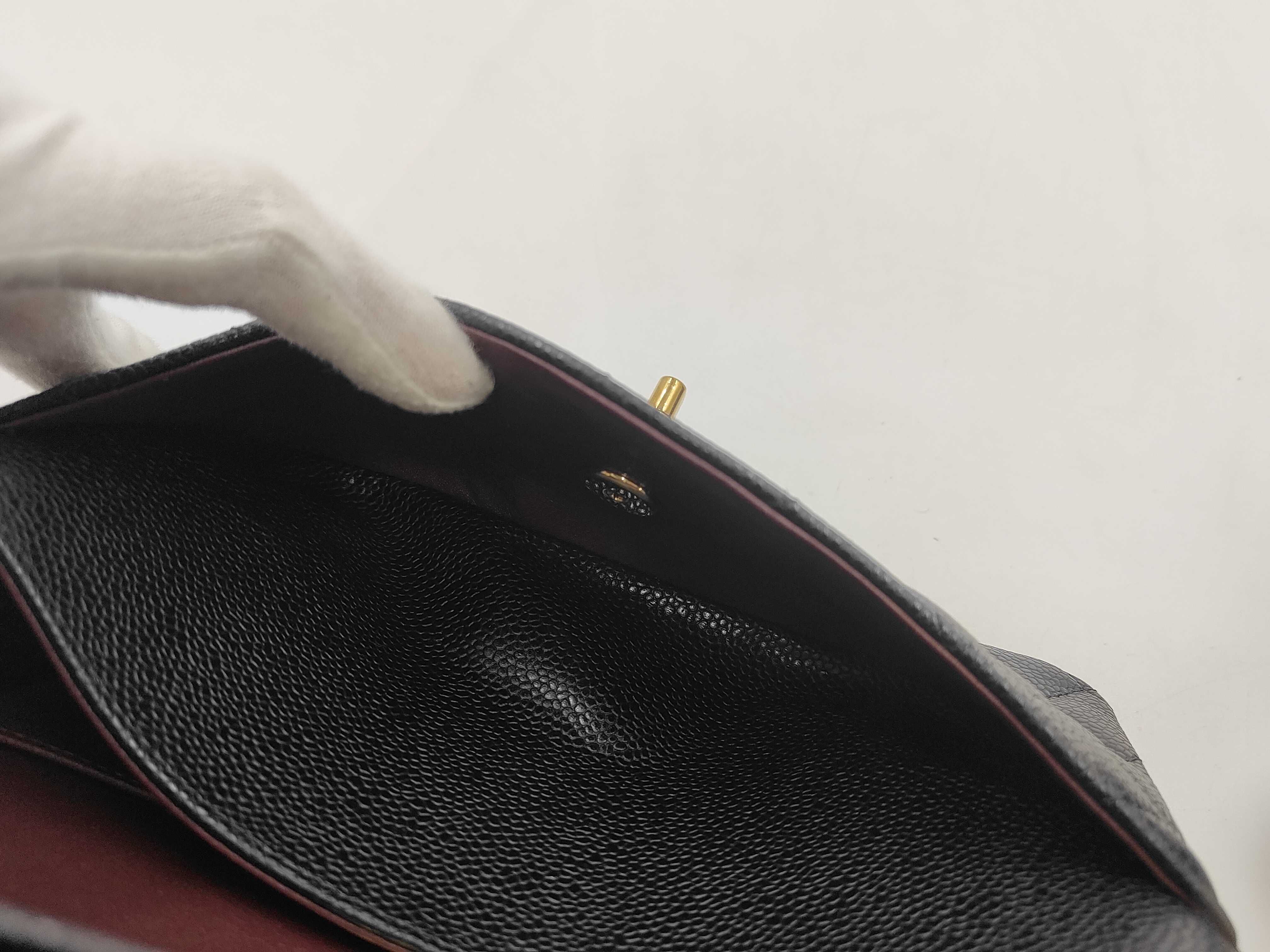 Matelassé 23 Small Caviar Skin Double Flap Black Ceiling Plate Gold Hardware A 01113 Shoulder Bag — view 11