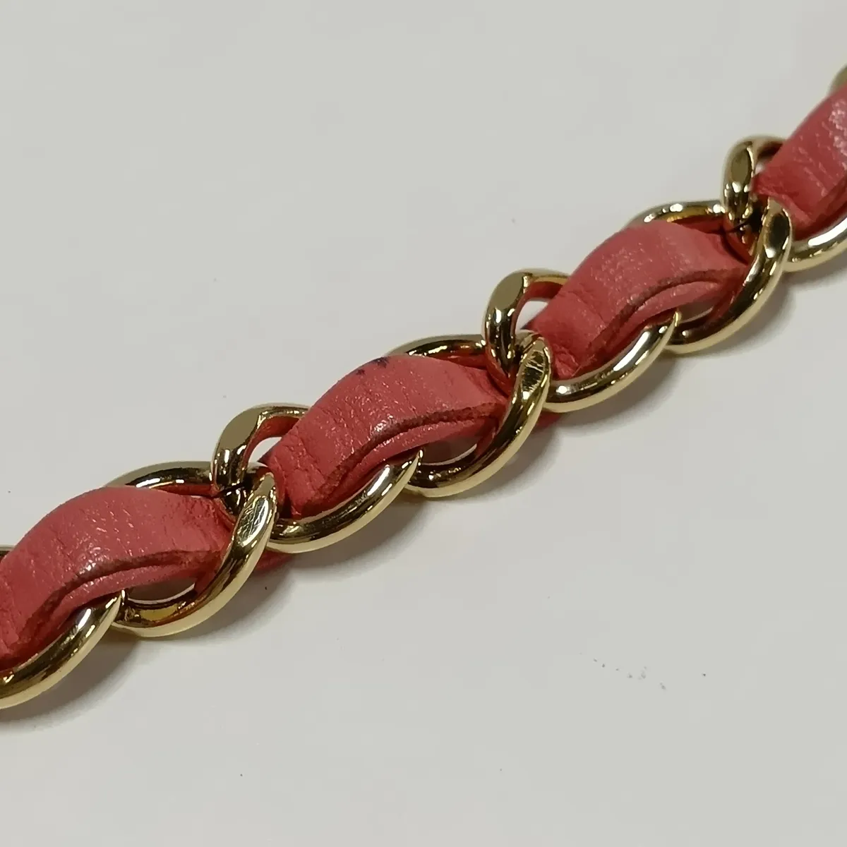 Matelassé Lambskin Single Flap Double Chain Bag, Camellia Pearl Pink Gold Hardware, 19203364, serial number in the 19 range. — view 14