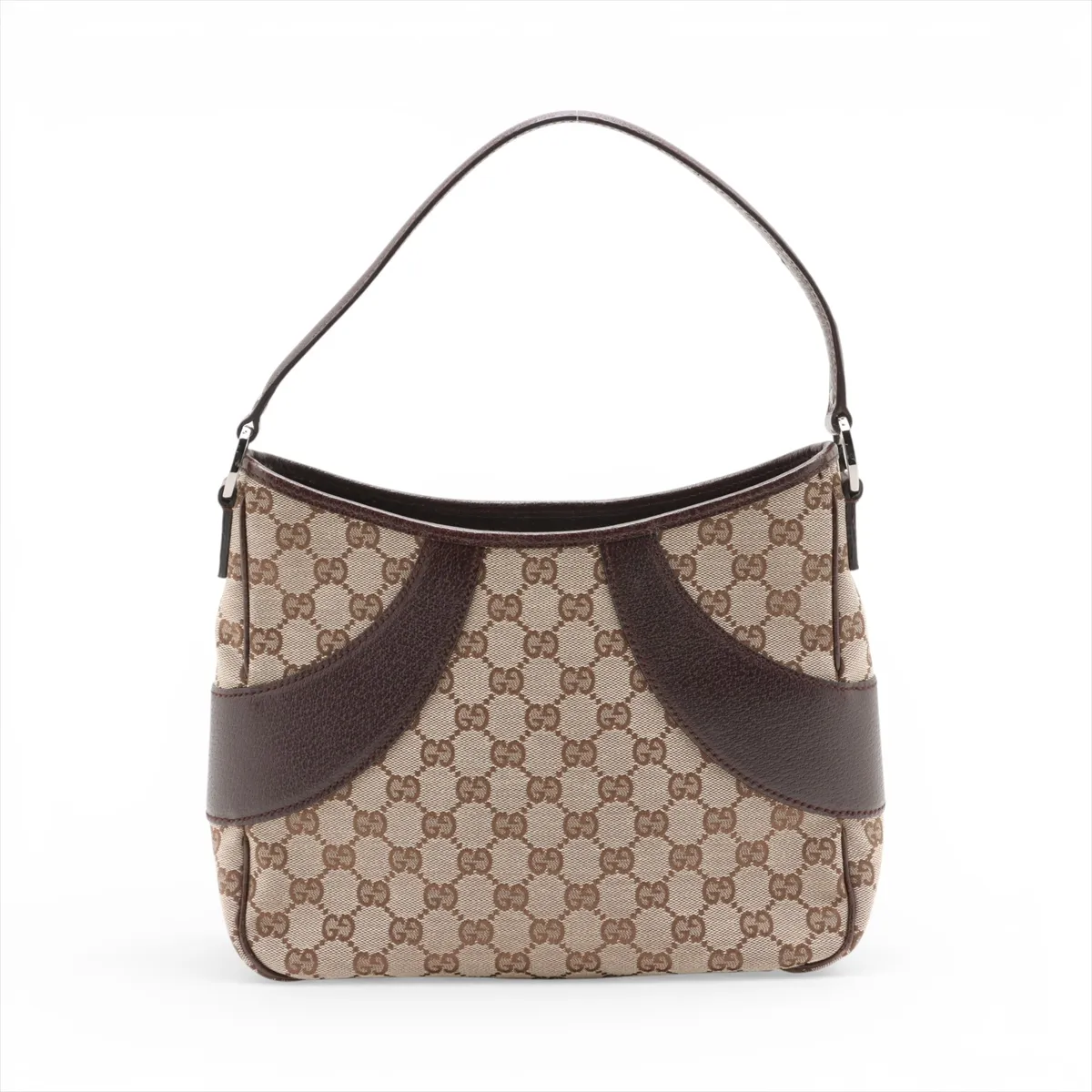 GG Canvas x Leather Shoulder Bag Beige x Brown 113012 — view 2